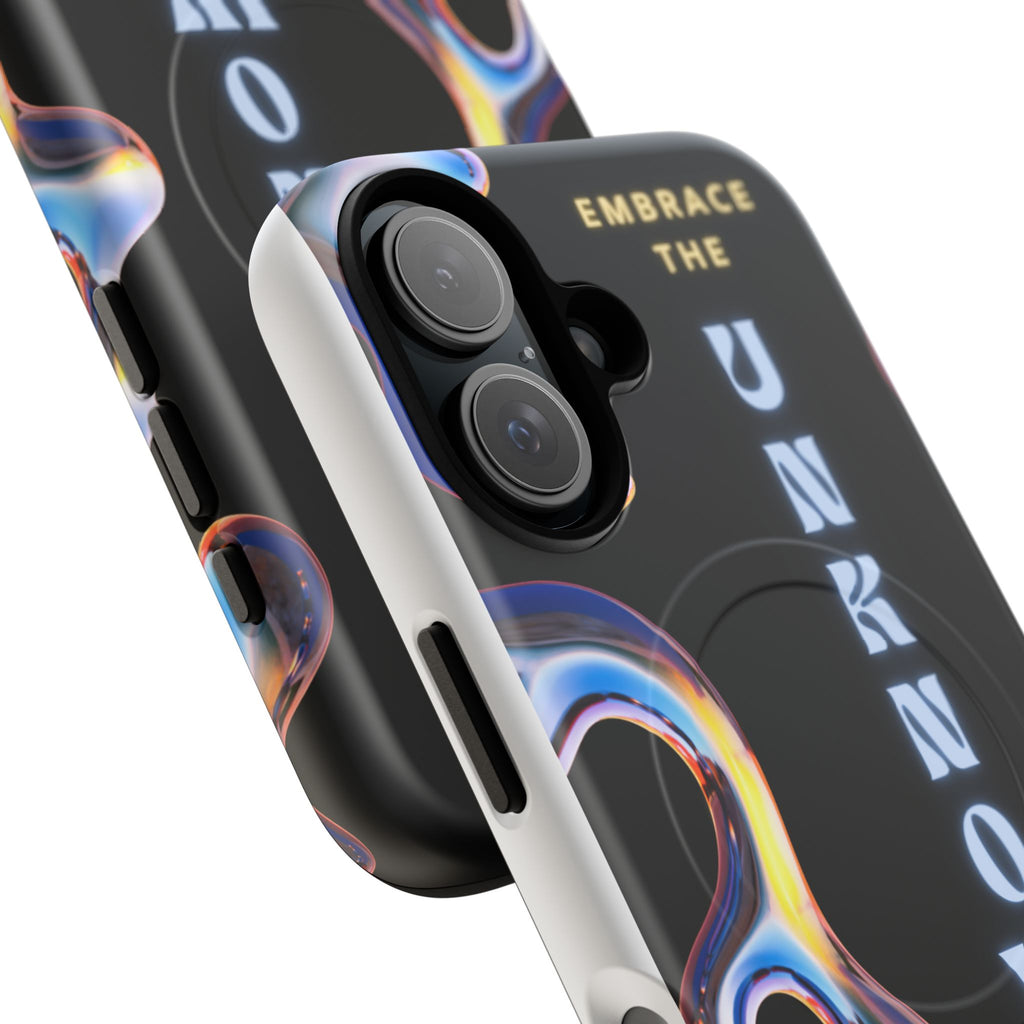 Tough Magnetic Case — "Embrace the Unknown" Black Iridescent Phone Cover