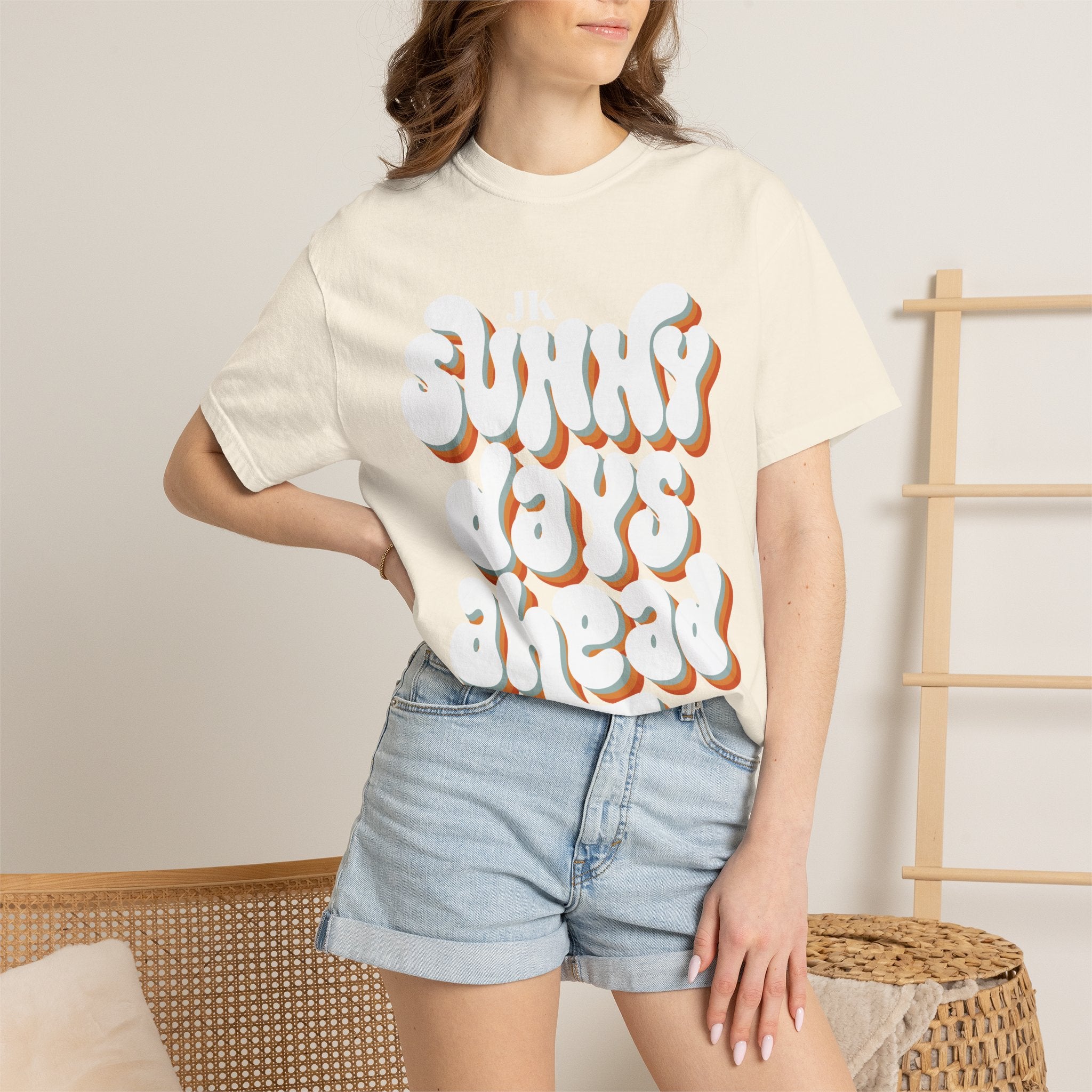 Unisex Sunny Days Ahead T-Shirt | Retro Bubble Letter Design