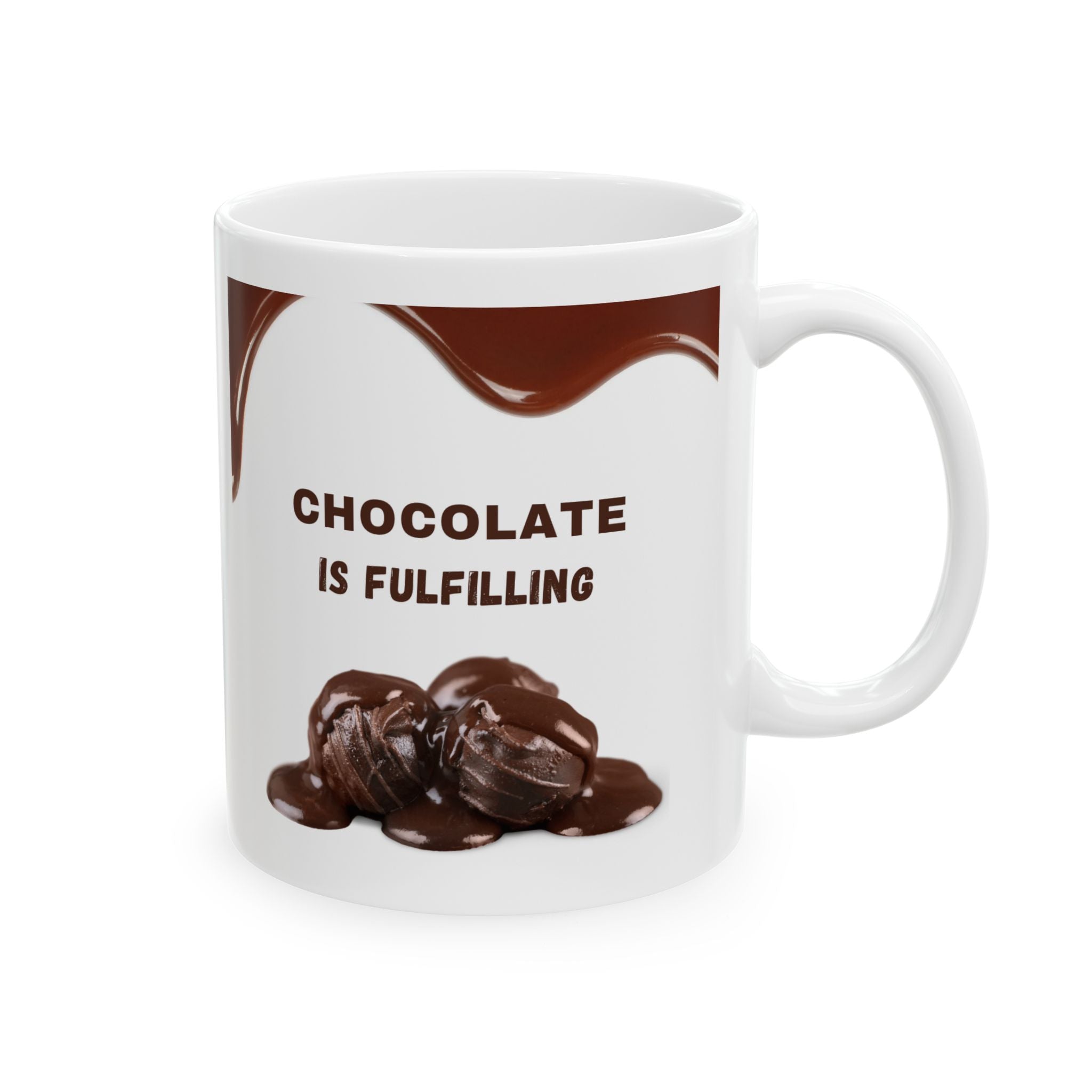 Chocolate Is A Hug Mug — Funny Chocolate Lover Ceramic Coffee Cup (11oz/15oz)