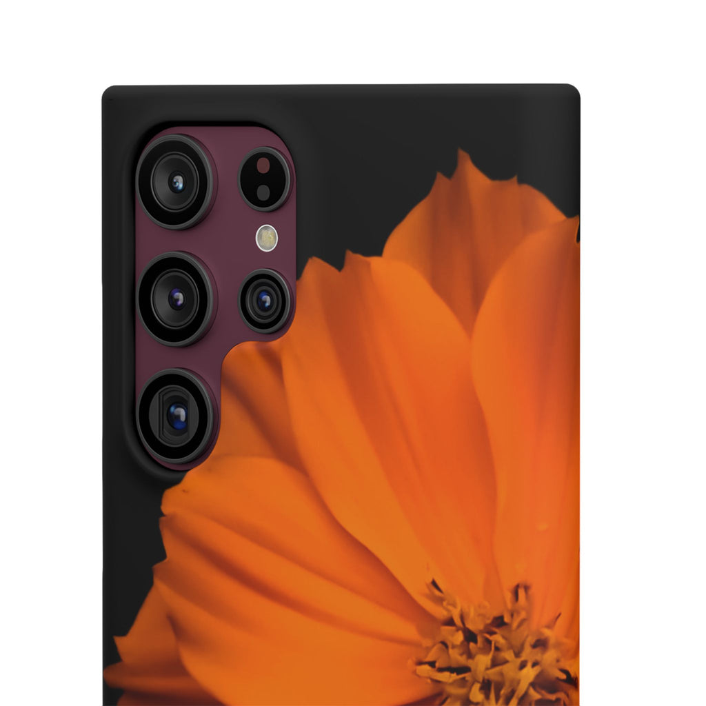 Phone Case - Orange Cosmos Floral Snap Case | Slim Protective Flower Design