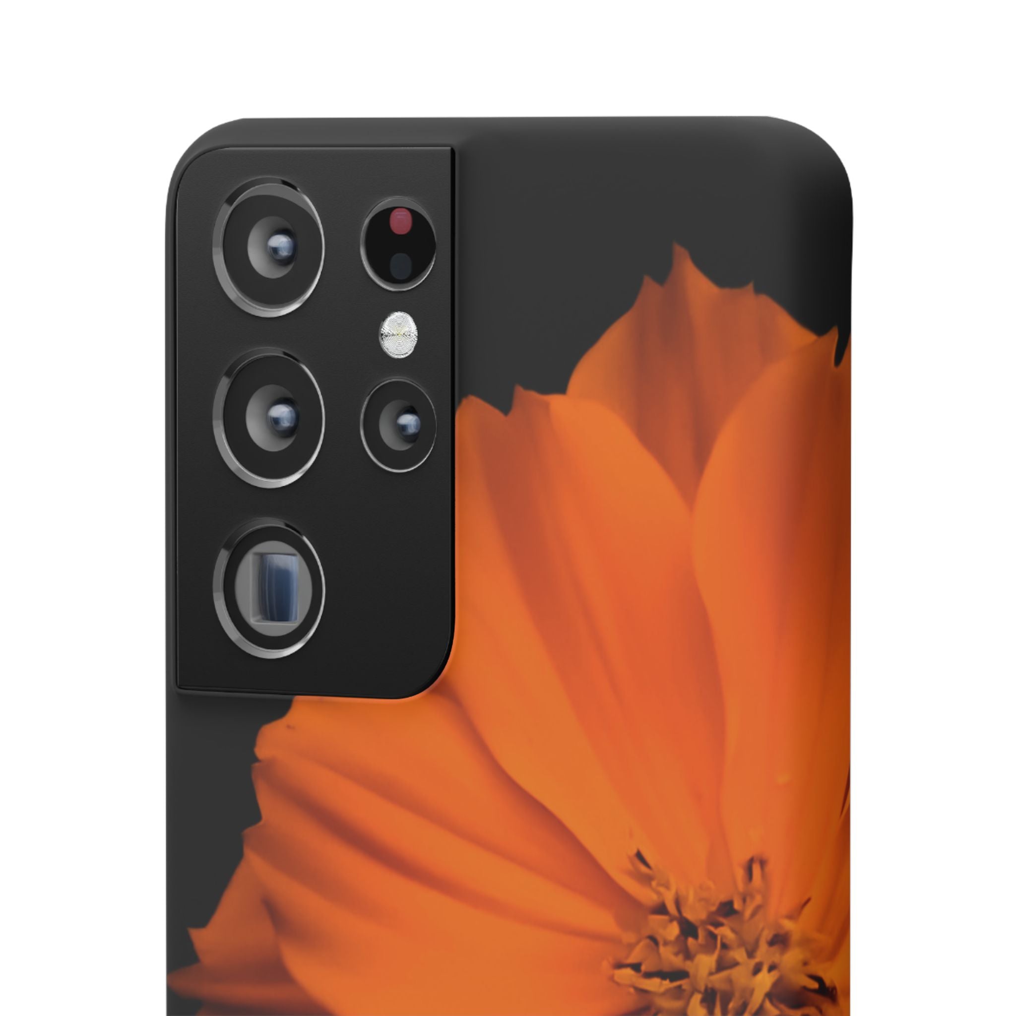 Phone Case - Orange Cosmos Floral Snap Case | Slim Protective Flower Design