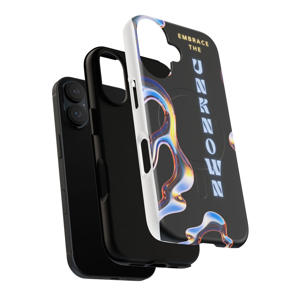 Tough Magnetic Case — "Embrace the Unknown" Black Iridescent Phone Cover