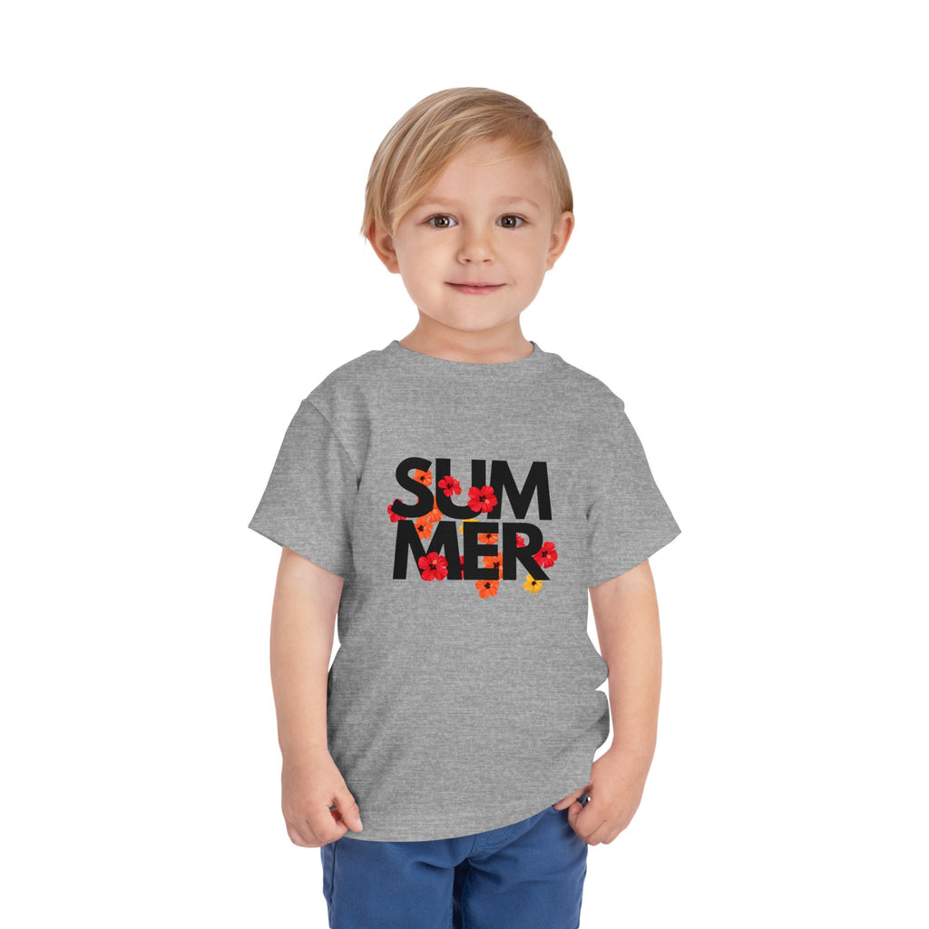 Toddler Tee - "SUMMER" Floral Letters Kids T‑Shirt