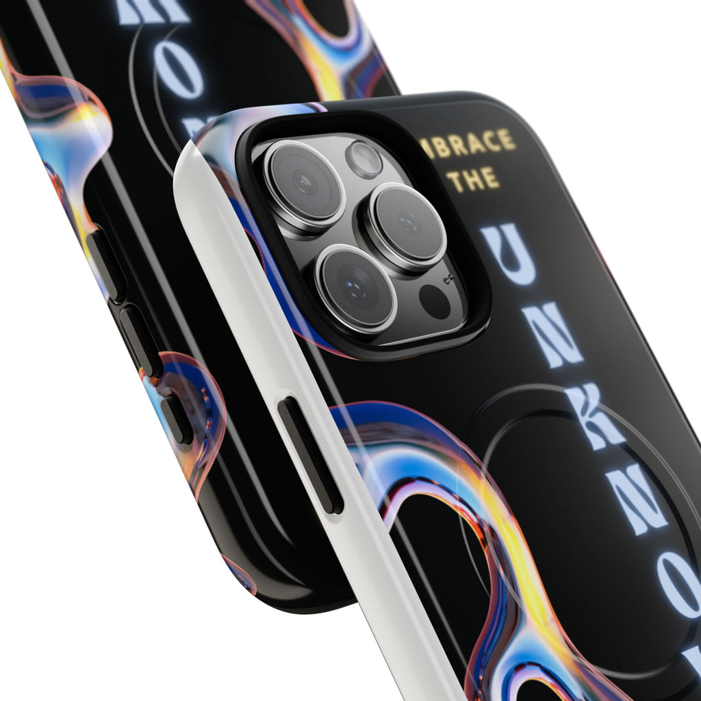 Tough Magnetic Case — "Embrace the Unknown" Black Iridescent Phone Cover