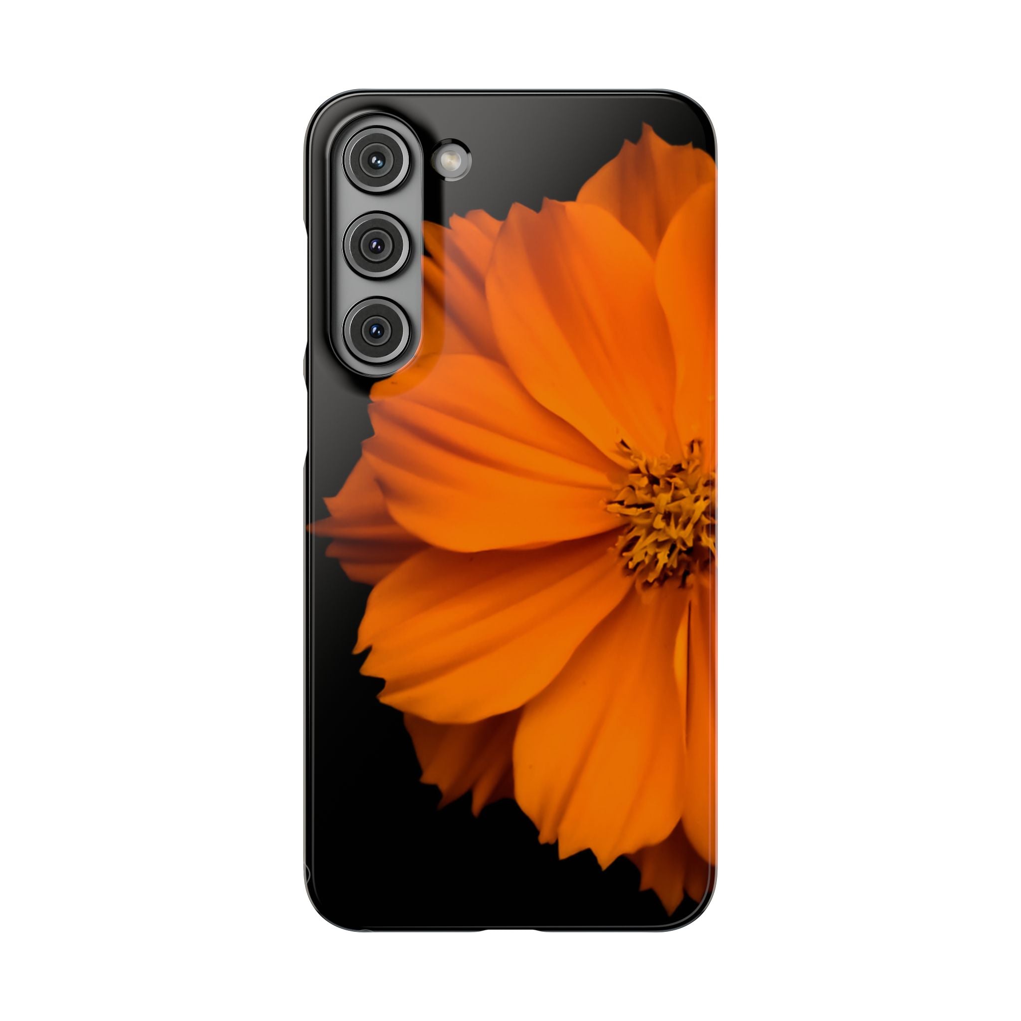 Phone Case - Orange Cosmos Floral Snap Case | Slim Protective Flower Design