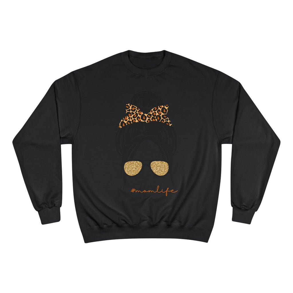 Women’s Leopard Messy Bun Sweatshirt — Mama Life Crewneck