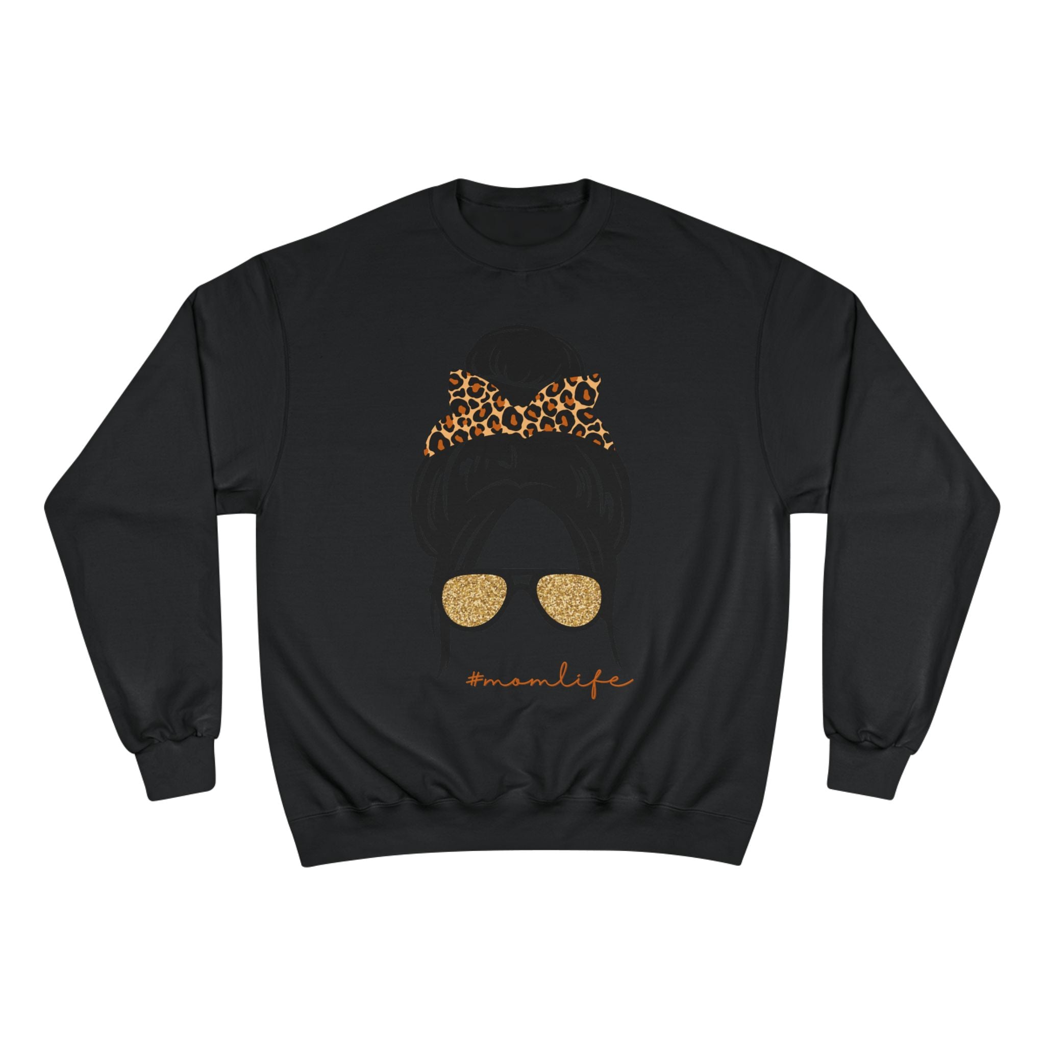 Women’s Leopard Messy Bun Sweatshirt — Mama Life Crewneck