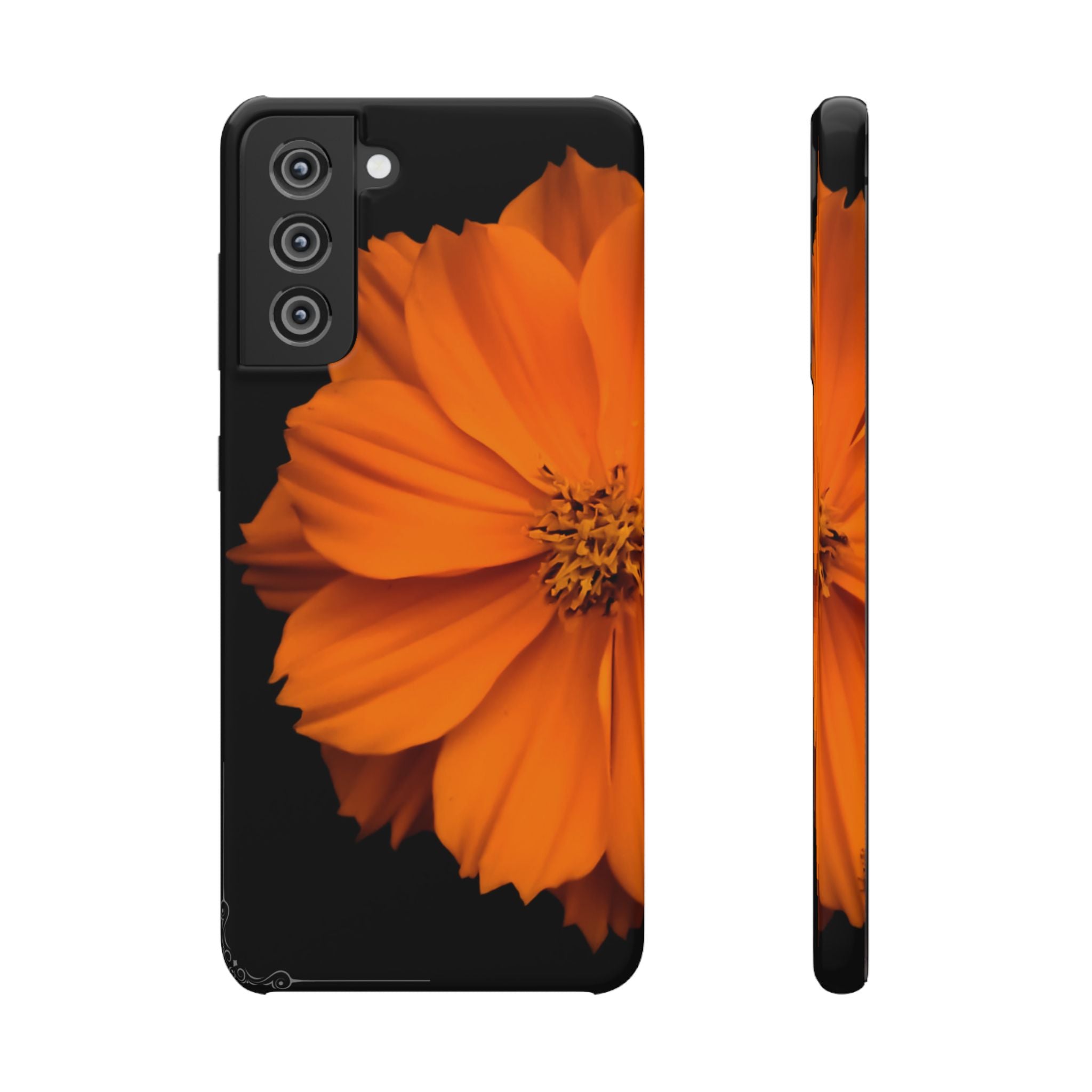 Phone Case - Orange Cosmos Floral Snap Case | Slim Protective Flower Design