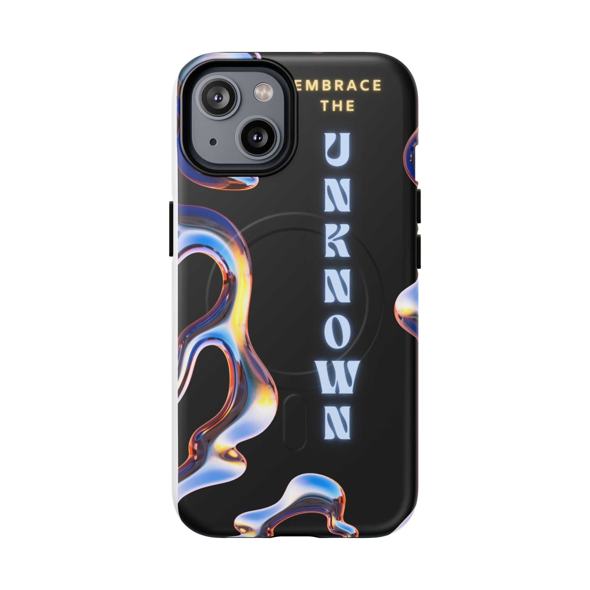Tough Magnetic Case — "Embrace the Unknown" Black Iridescent Phone Cover
