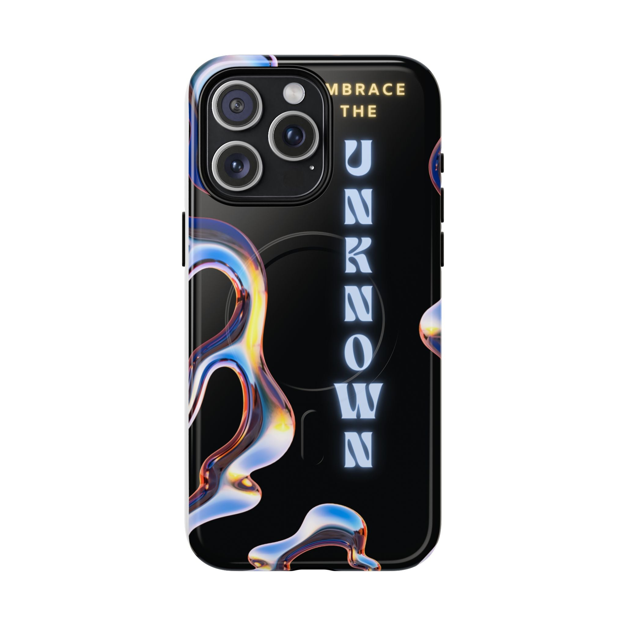Tough Magnetic Case — "Embrace the Unknown" Black Iridescent Phone Cover