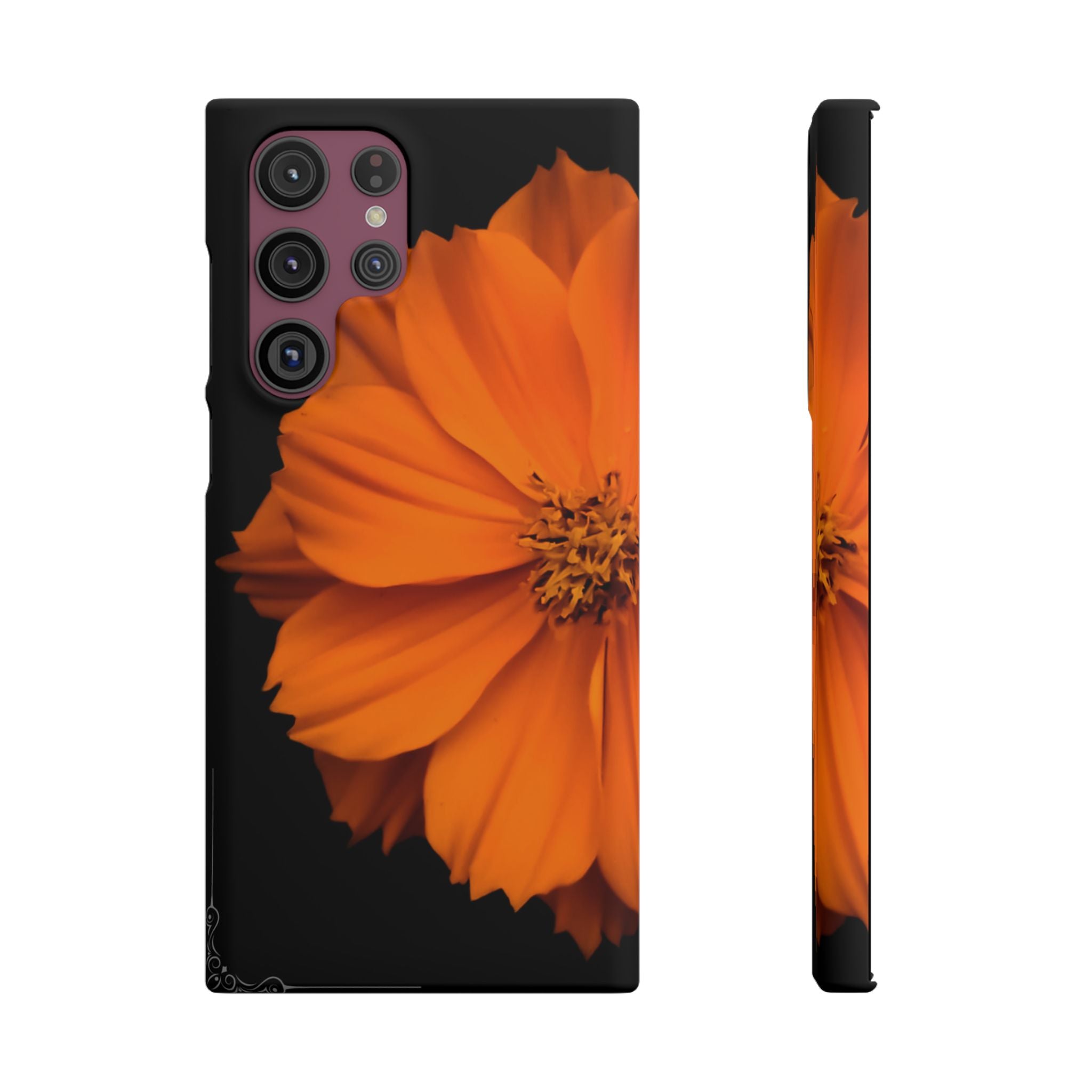 Phone Case - Orange Cosmos Floral Snap Case | Slim Protective Flower Design