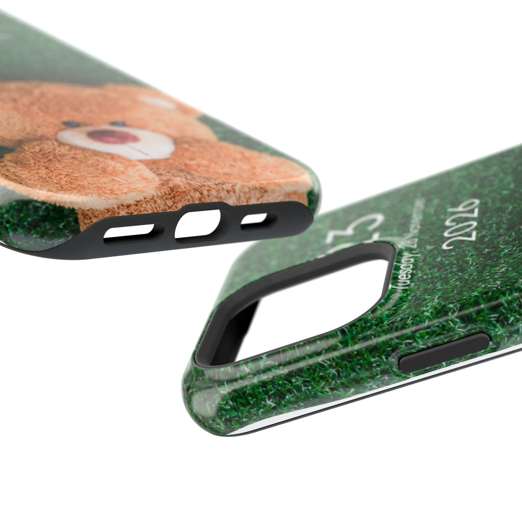 Teddy Bear Grass Phone Case — Cute Plush Toy Design Impact-Resistant Case