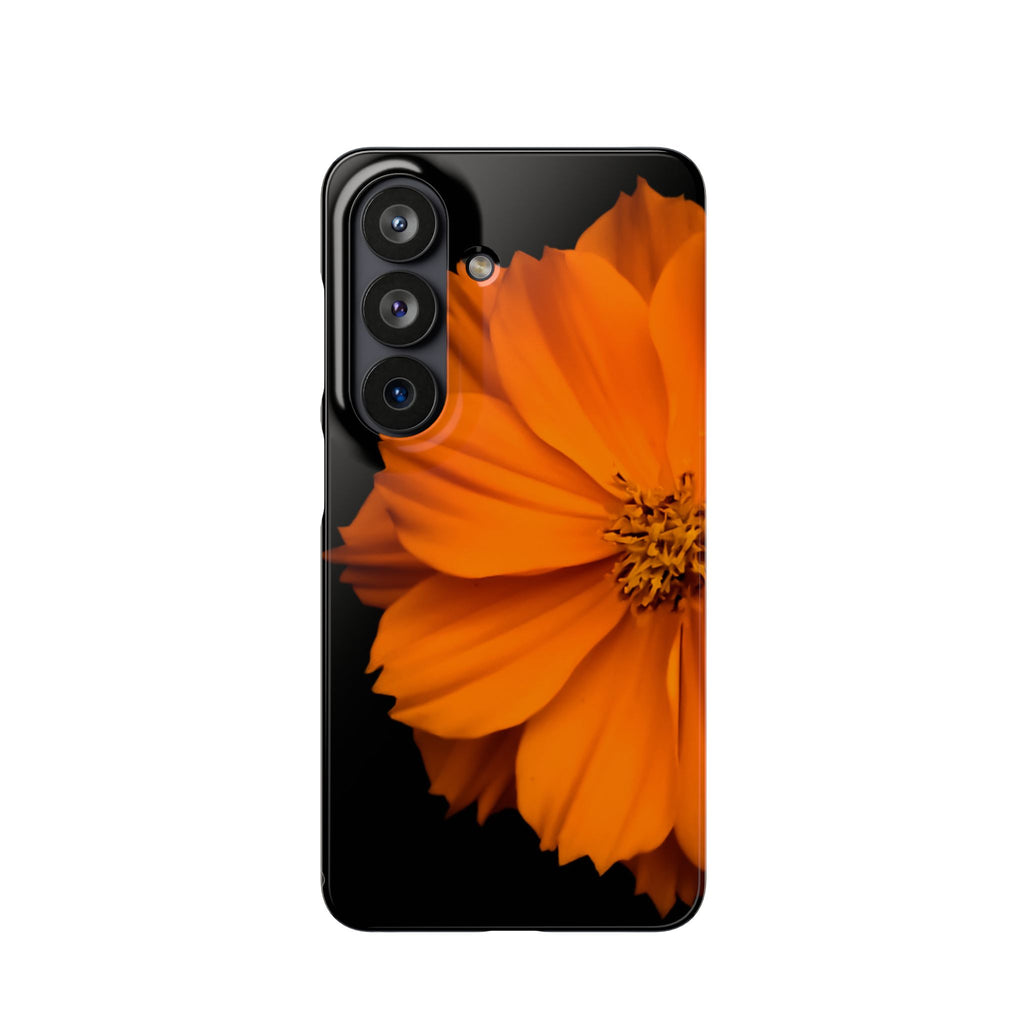 Phone Case - Orange Cosmos Floral Snap Case | Slim Protective Flower Design