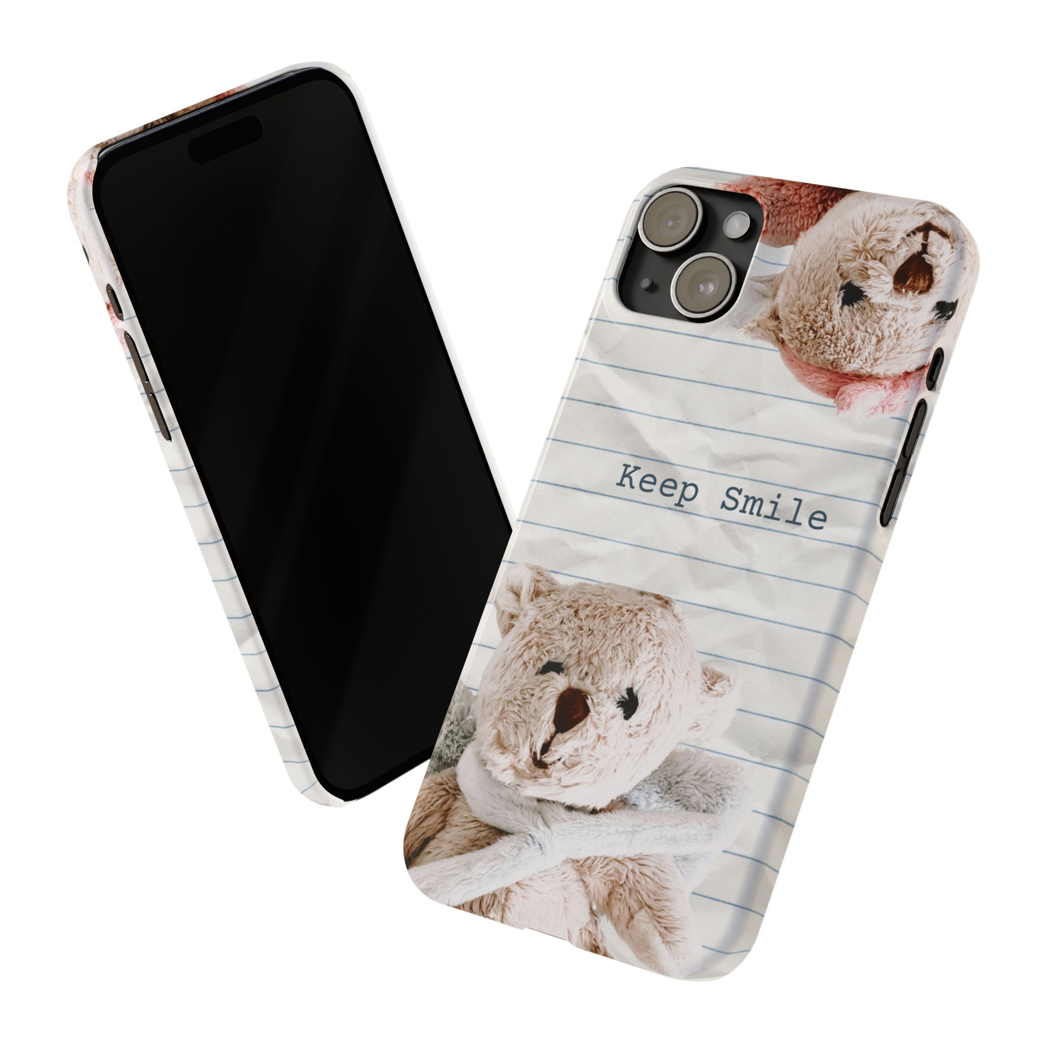 Slim Phone Case — ‘Keep Smile’ Teddy Bear Cute Protective Cover