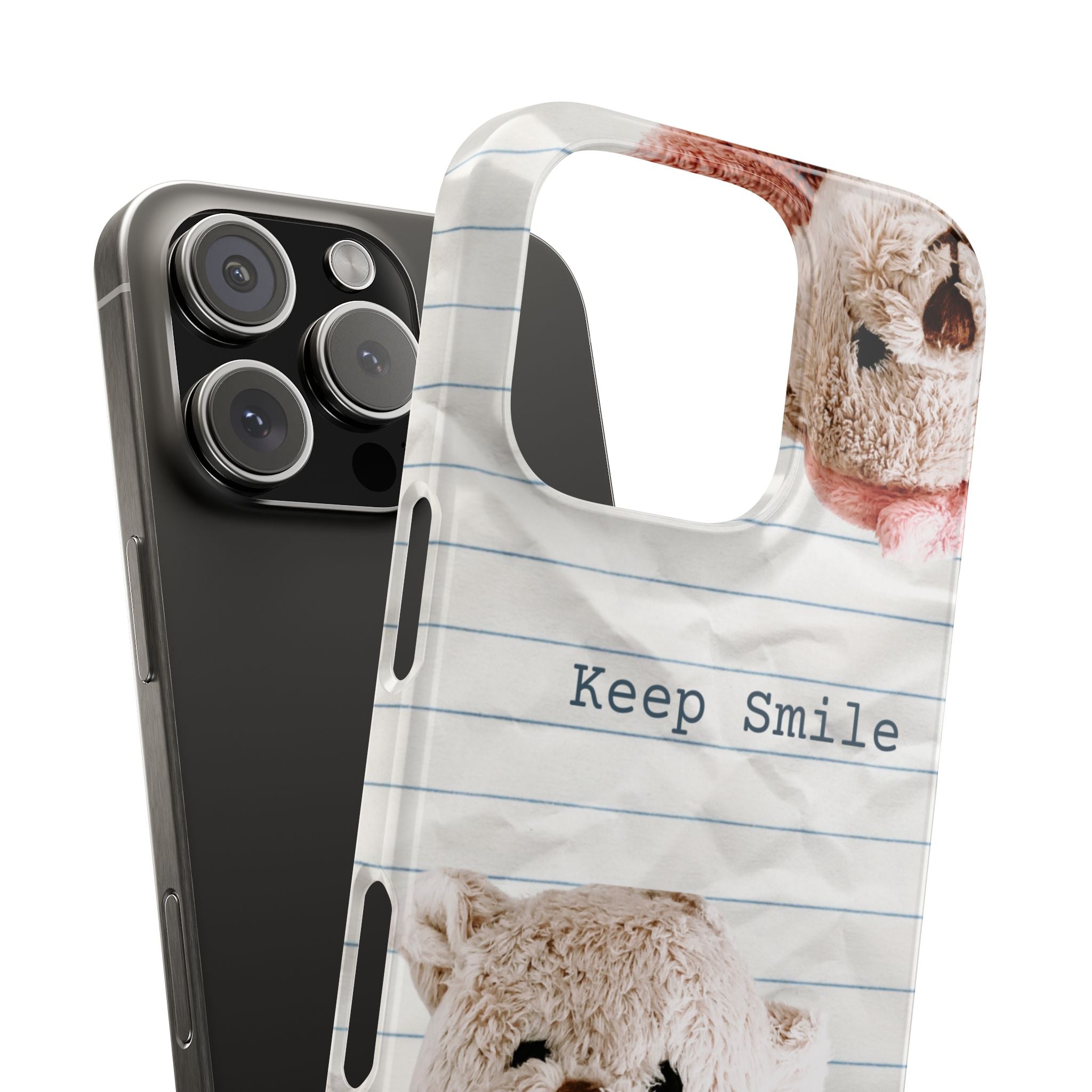 Slim Phone Case — ‘Keep Smile’ Teddy Bear Cute Protective Cover