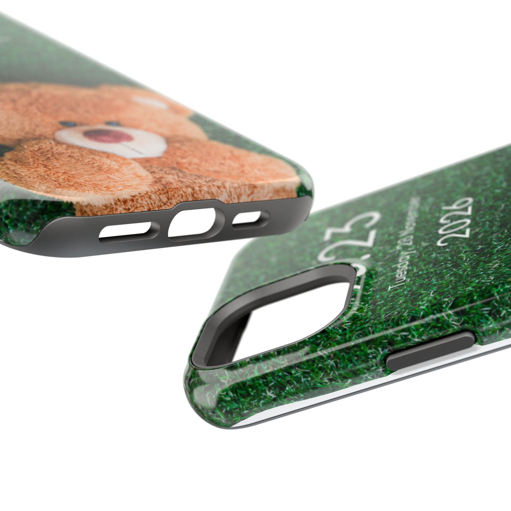 Teddy Bear Grass Phone Case — Cute Plush Toy Design Impact-Resistant Case