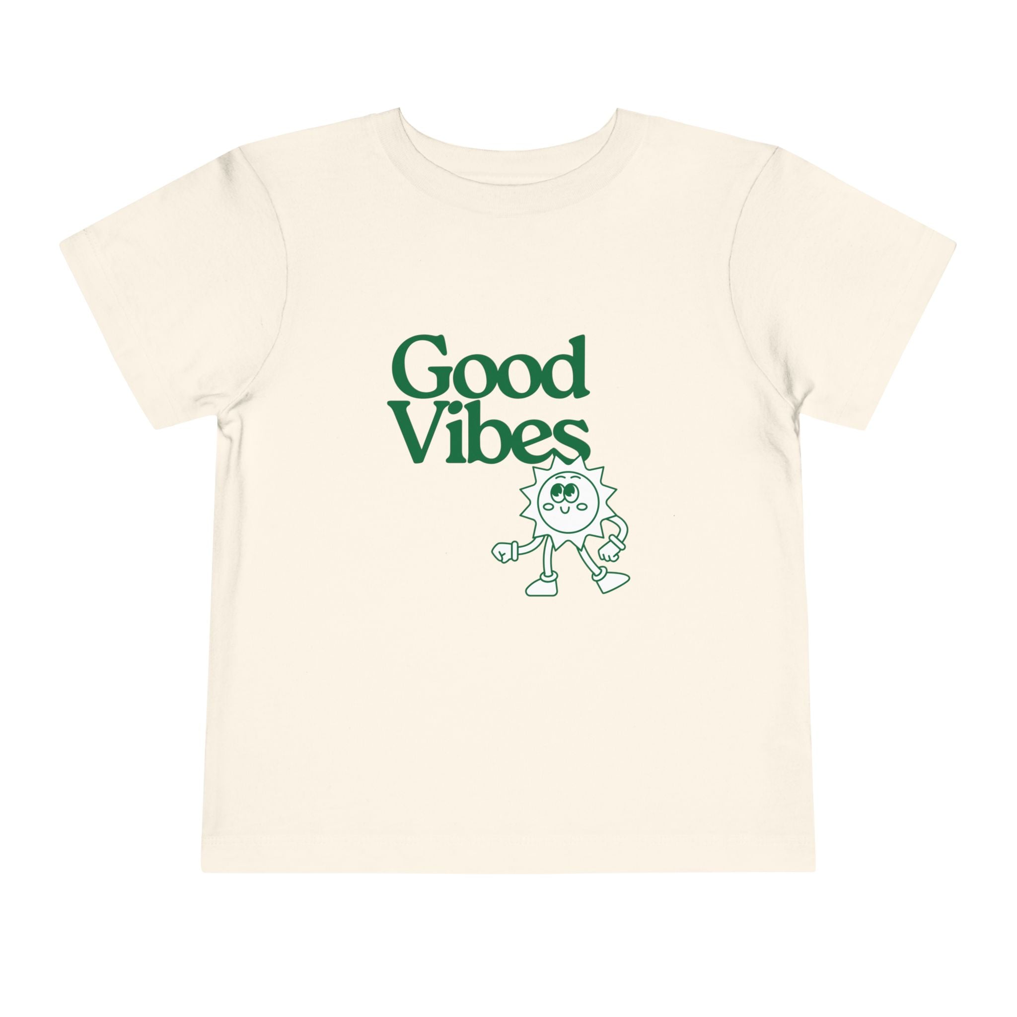 Good Vibes Toddler Tee — Cute Retro Sun Graphic Kids T‑Shirt