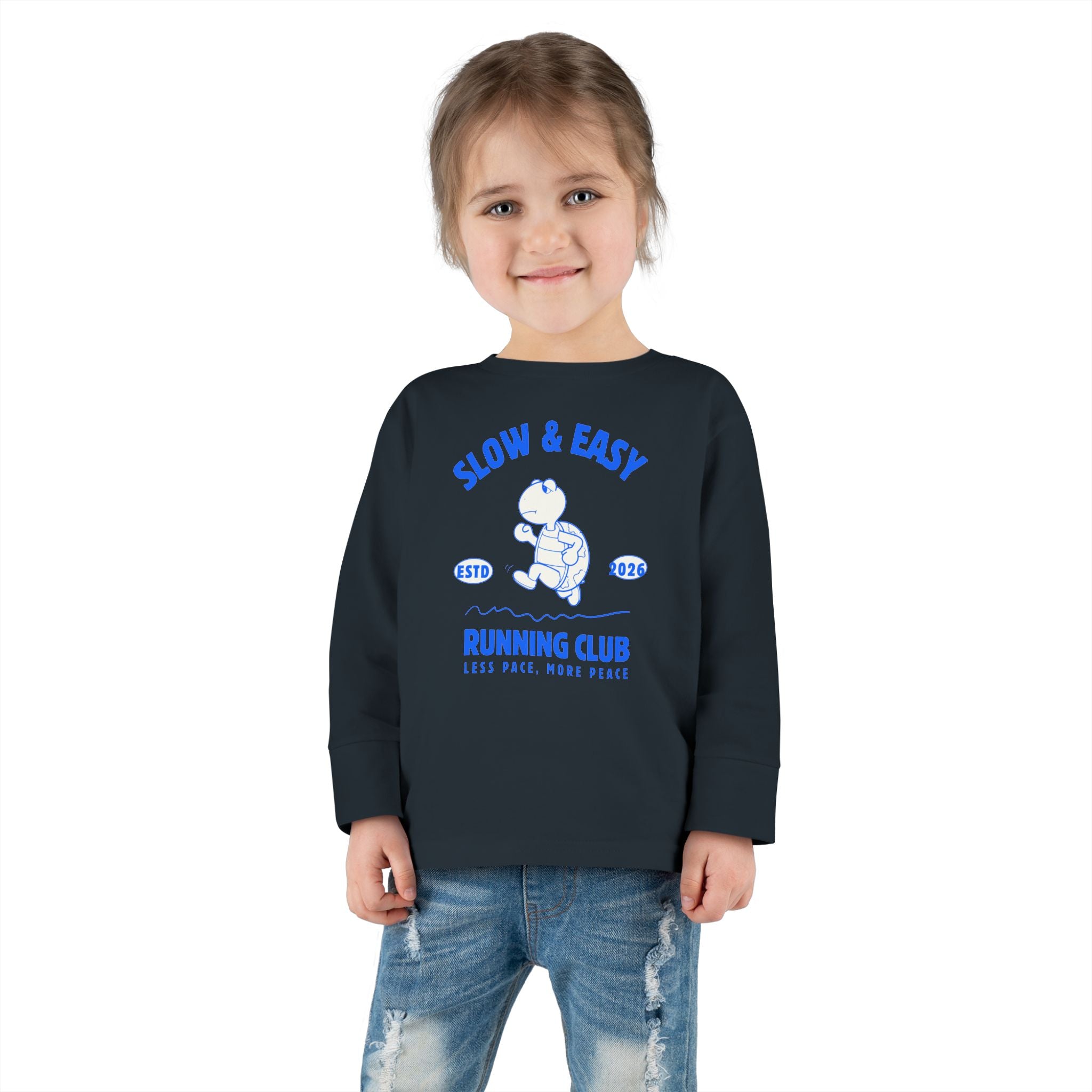 Slow & Easy Running Club Toddler Long Sleeve Tee