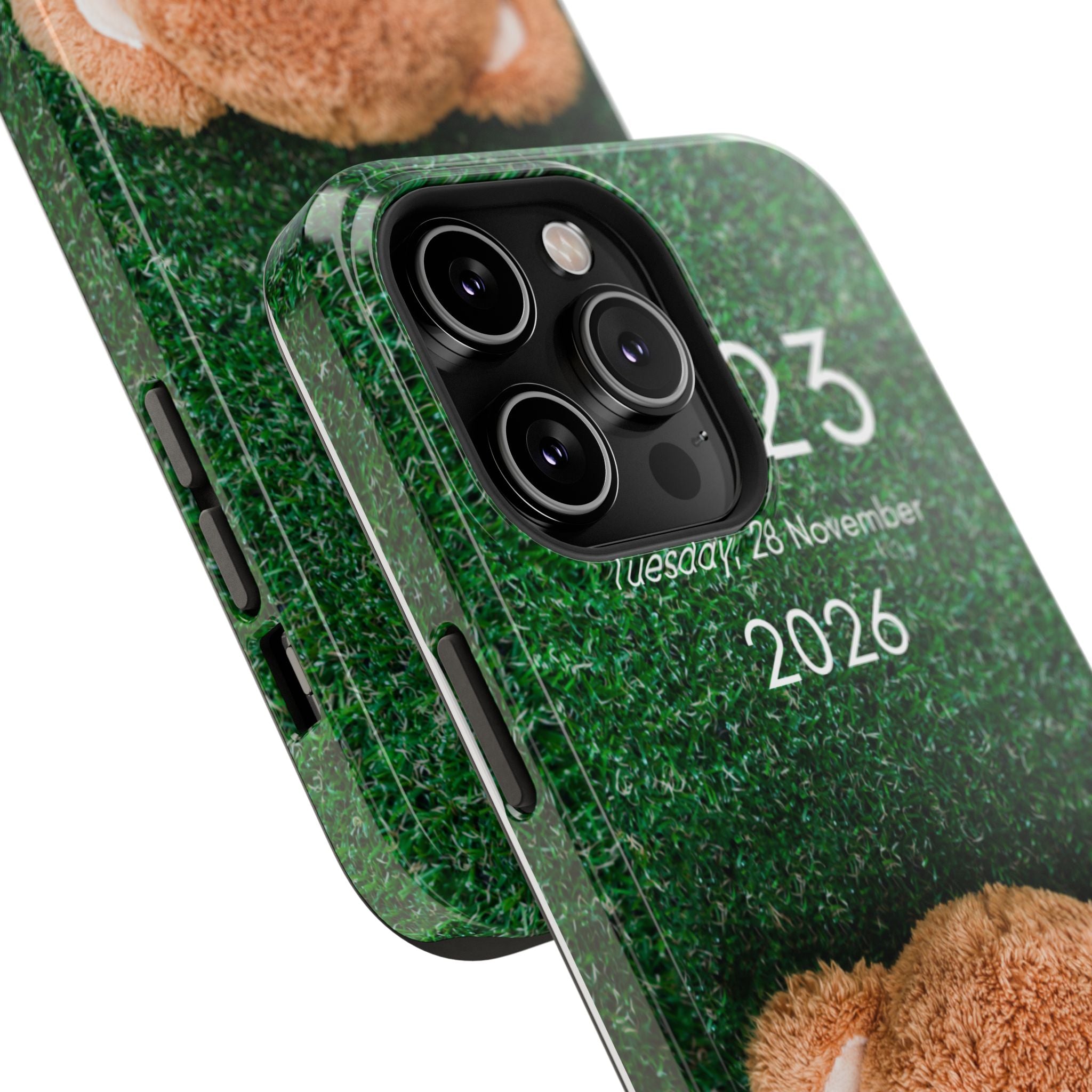 Teddy Bear Grass Phone Case — Cute Plush Toy Design Impact-Resistant Case