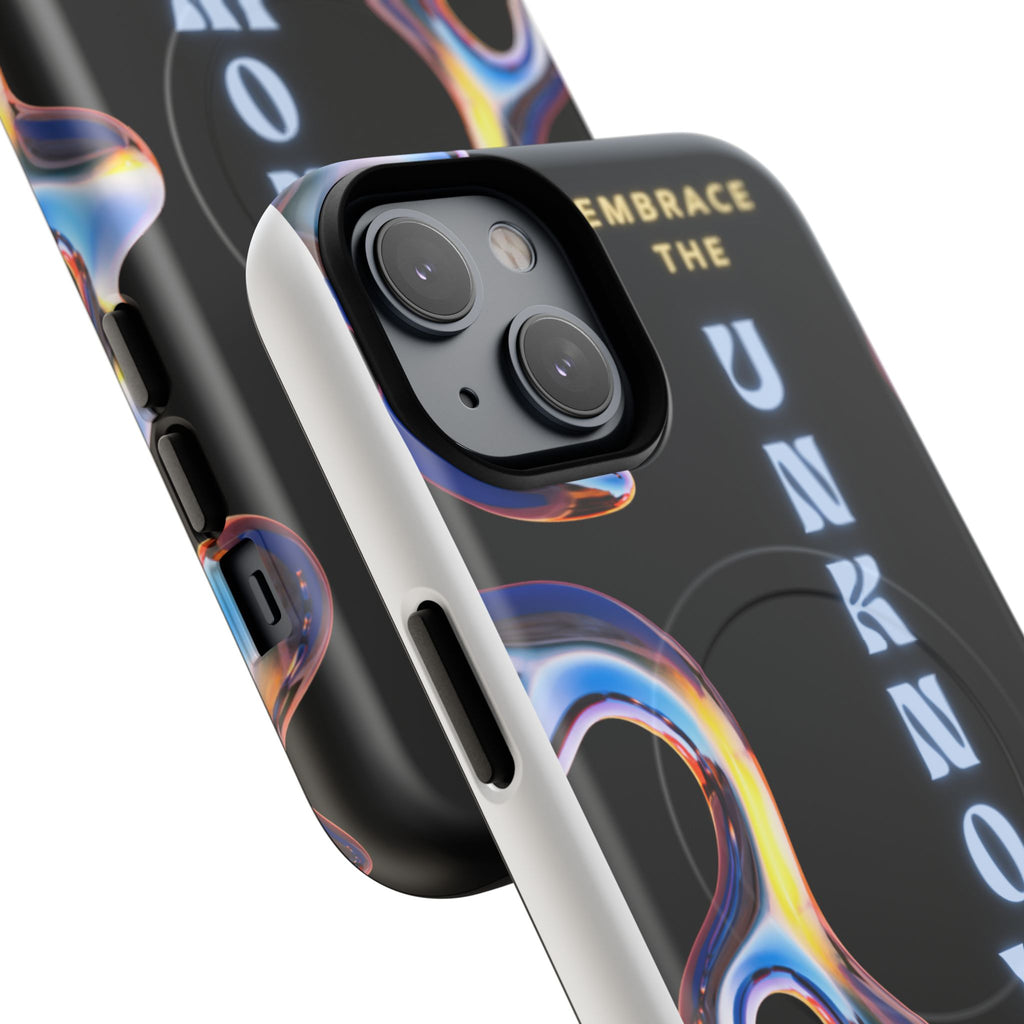 Tough Magnetic Case — "Embrace the Unknown" Black Iridescent Phone Cover