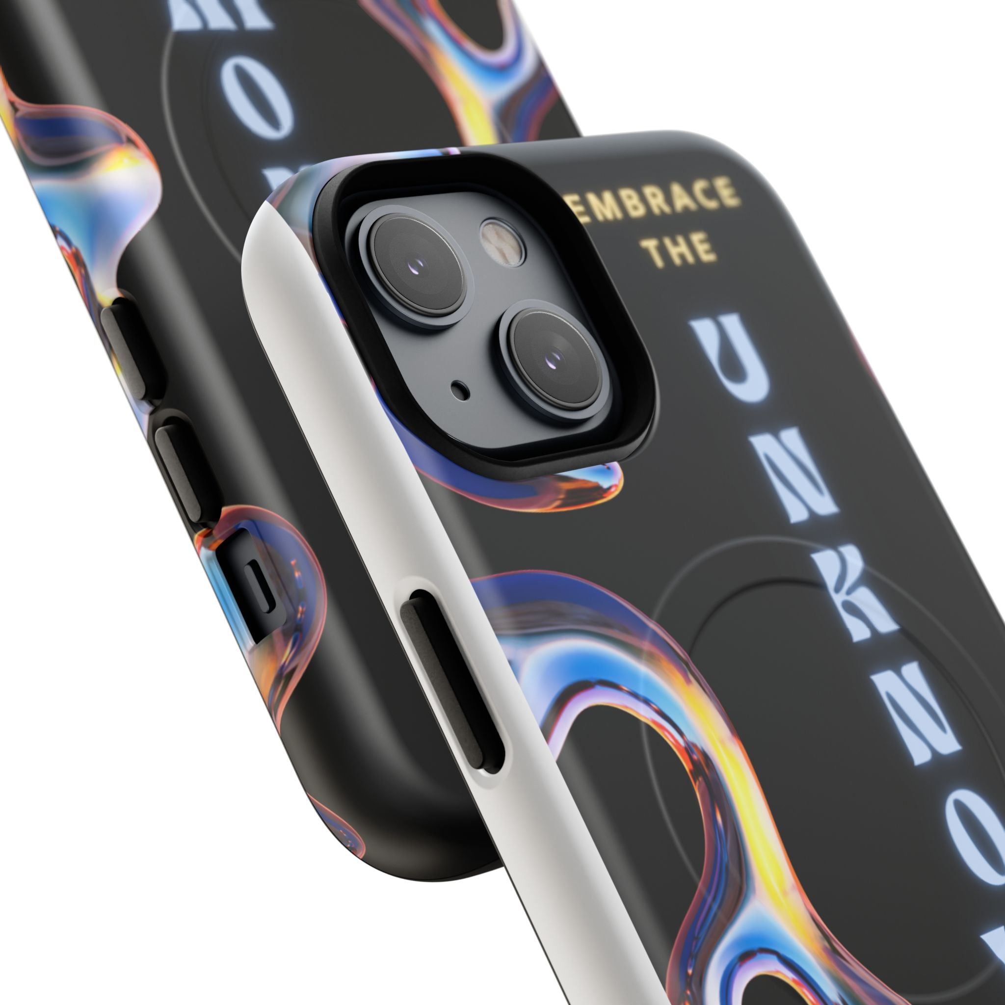 Tough Magnetic Case — "Embrace the Unknown" Black Iridescent Phone Cover