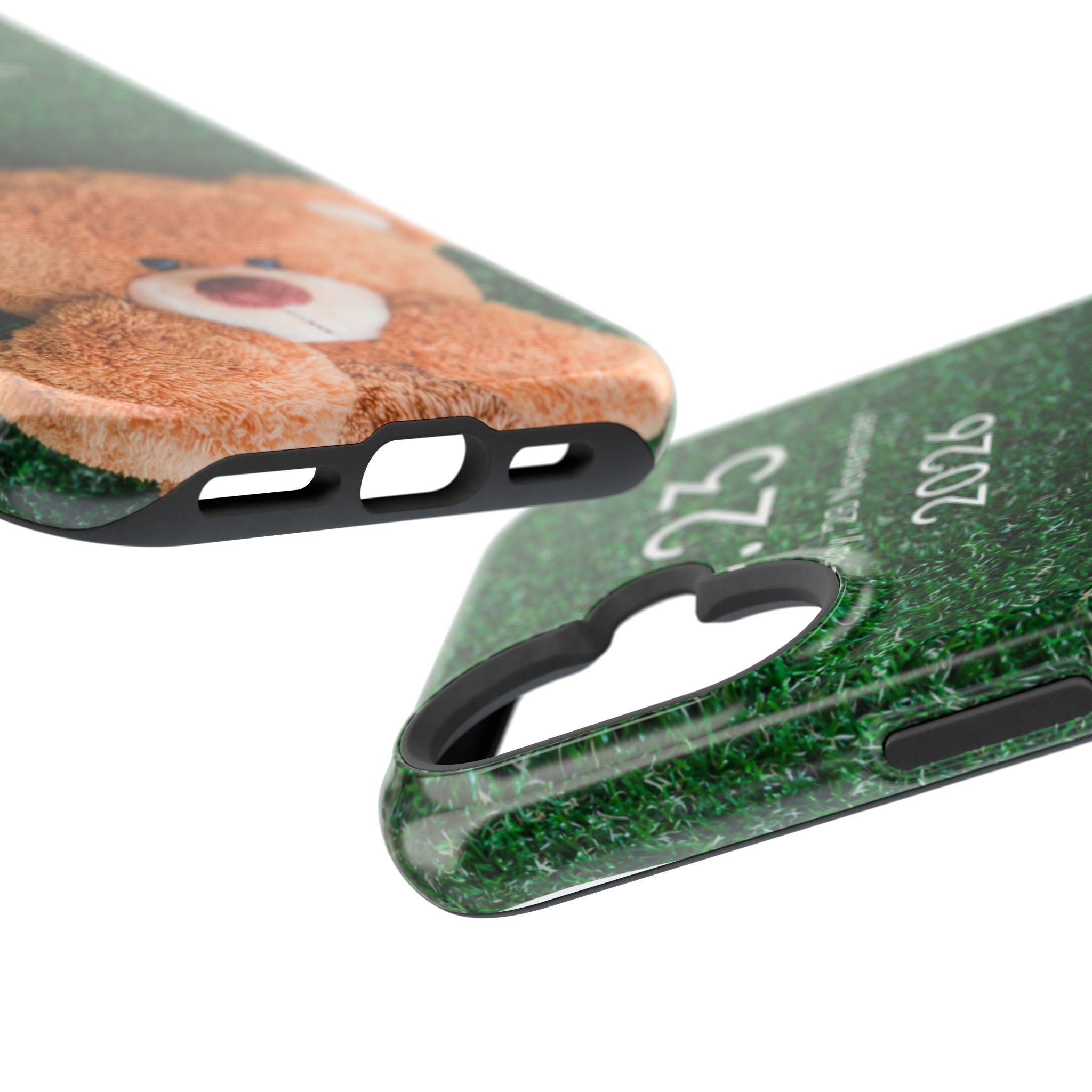 Teddy Bear Grass Phone Case — Cute Plush Toy Design Impact-Resistant Case