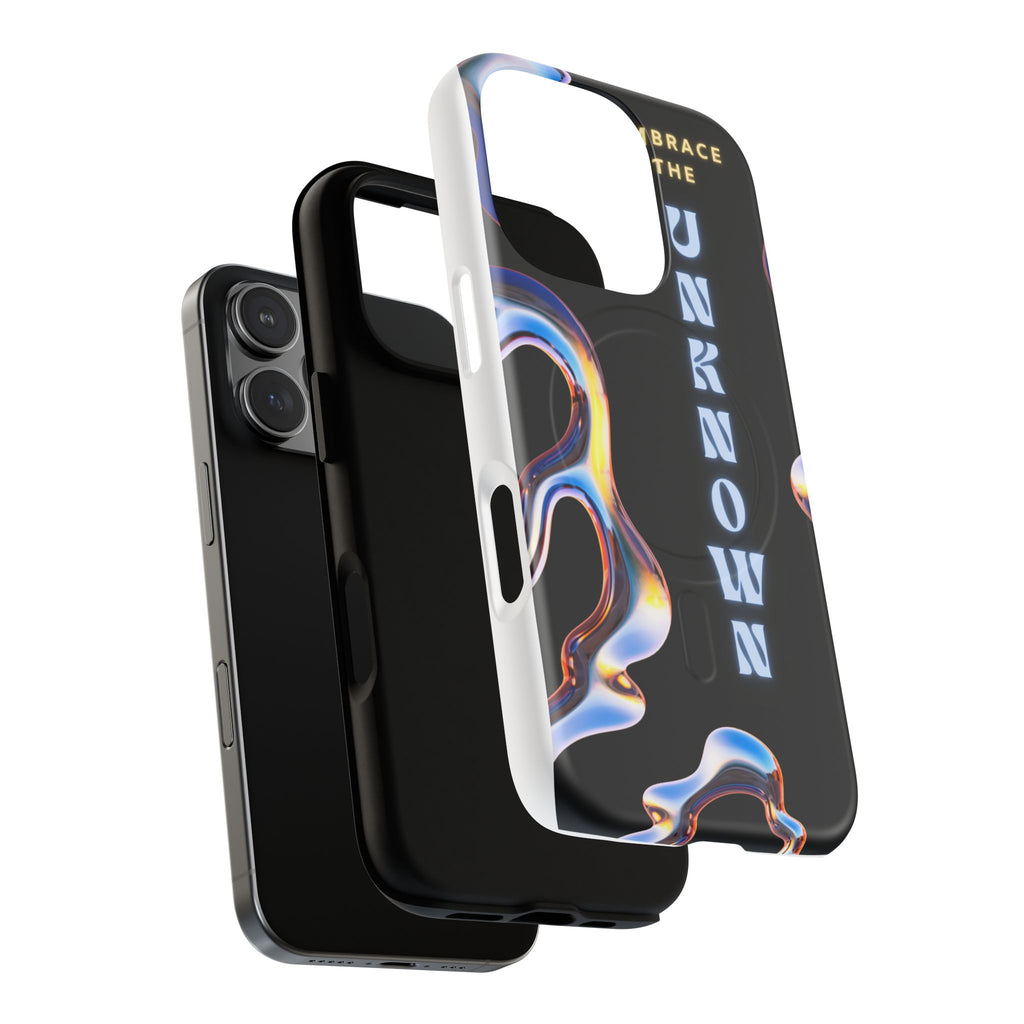Tough Magnetic Case — "Embrace the Unknown" Black Iridescent Phone Cover