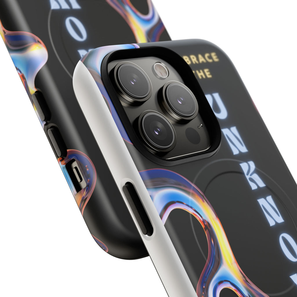 Tough Magnetic Case — "Embrace the Unknown" Black Iridescent Phone Cover