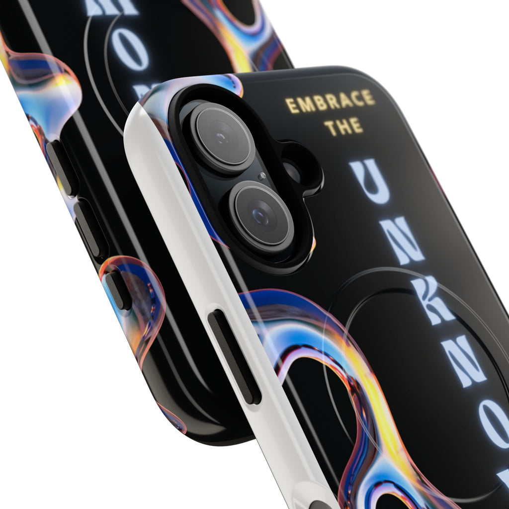 Tough Magnetic Case — "Embrace the Unknown" Black Iridescent Phone Cover