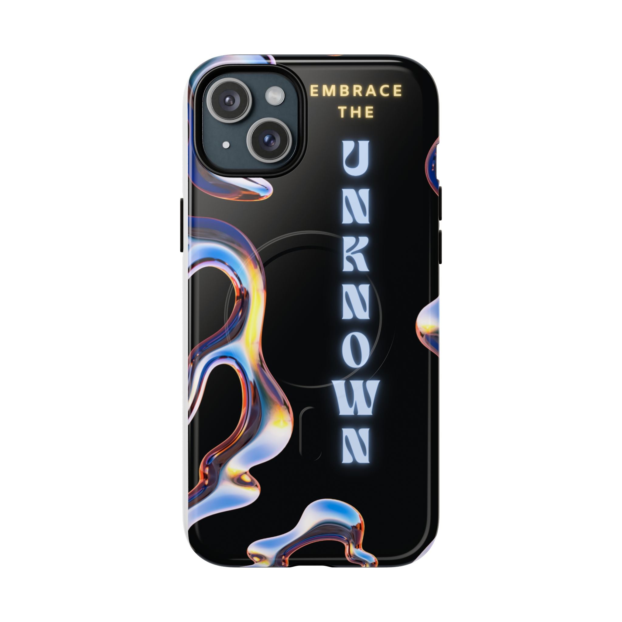 Tough Magnetic Case — "Embrace the Unknown" Black Iridescent Phone Cover