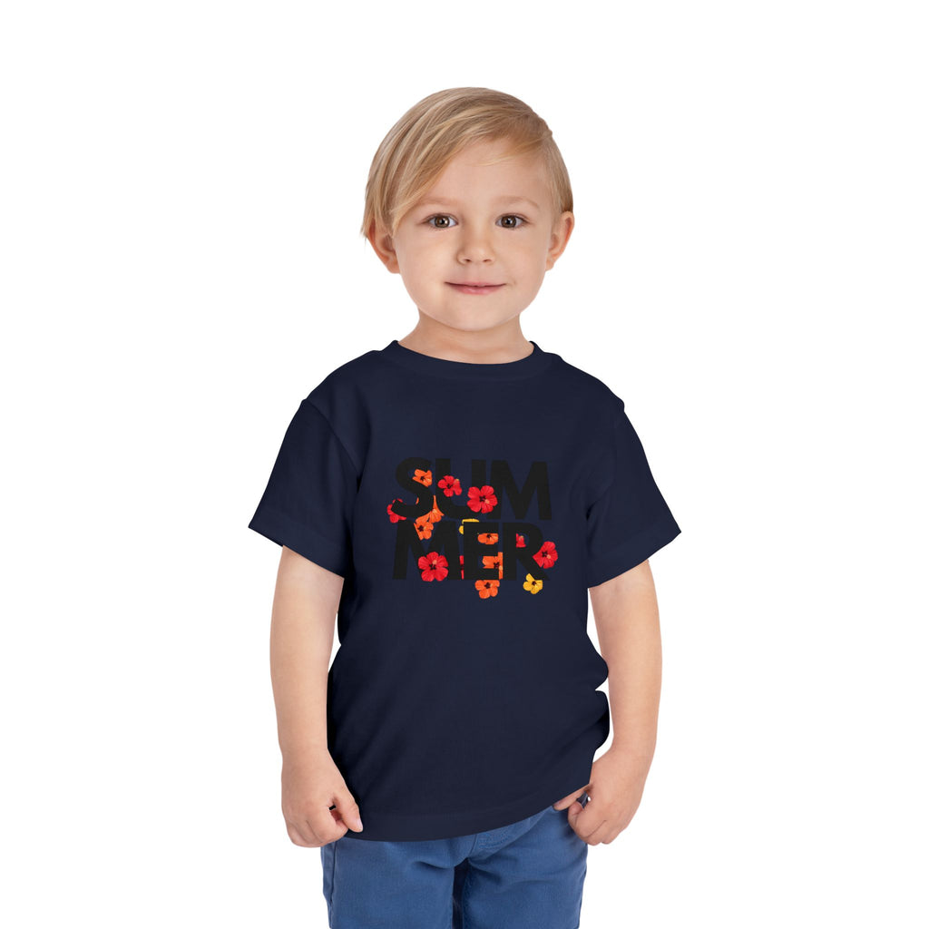 Toddler Tee - "SUMMER" Floral Letters Kids T‑Shirt