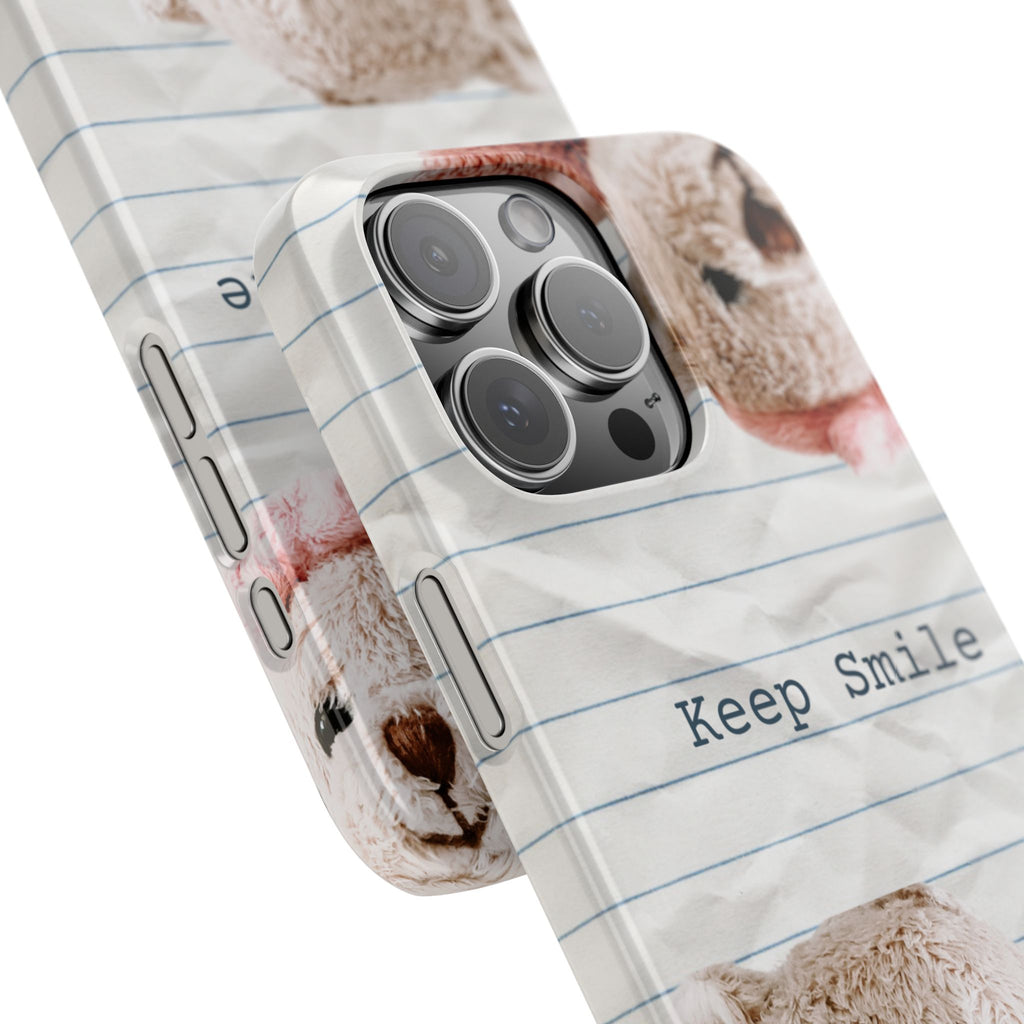 Slim Phone Case — ‘Keep Smile’ Teddy Bear Cute Protective Cover