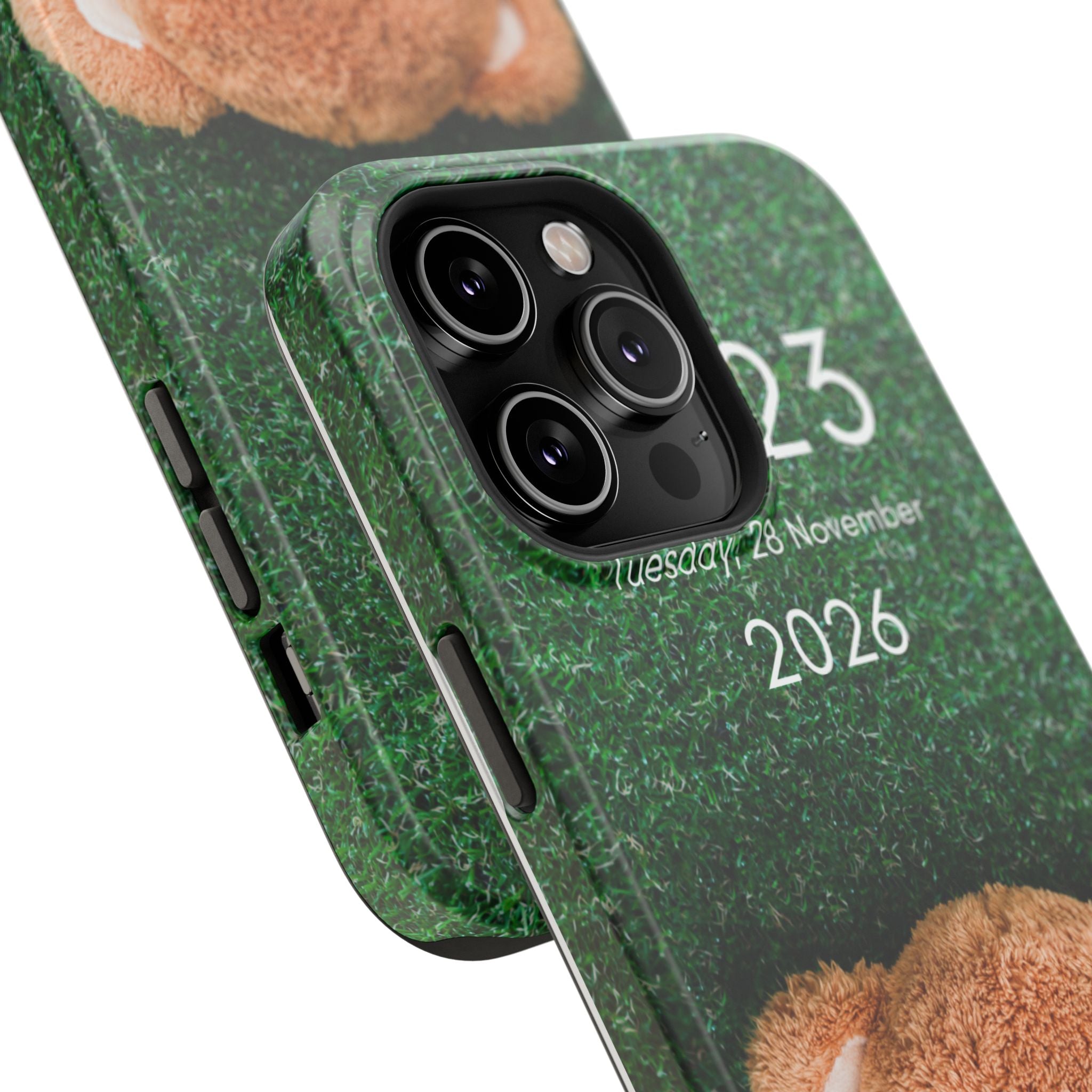 Teddy Bear Grass Phone Case — Cute Plush Toy Design Impact-Resistant Case