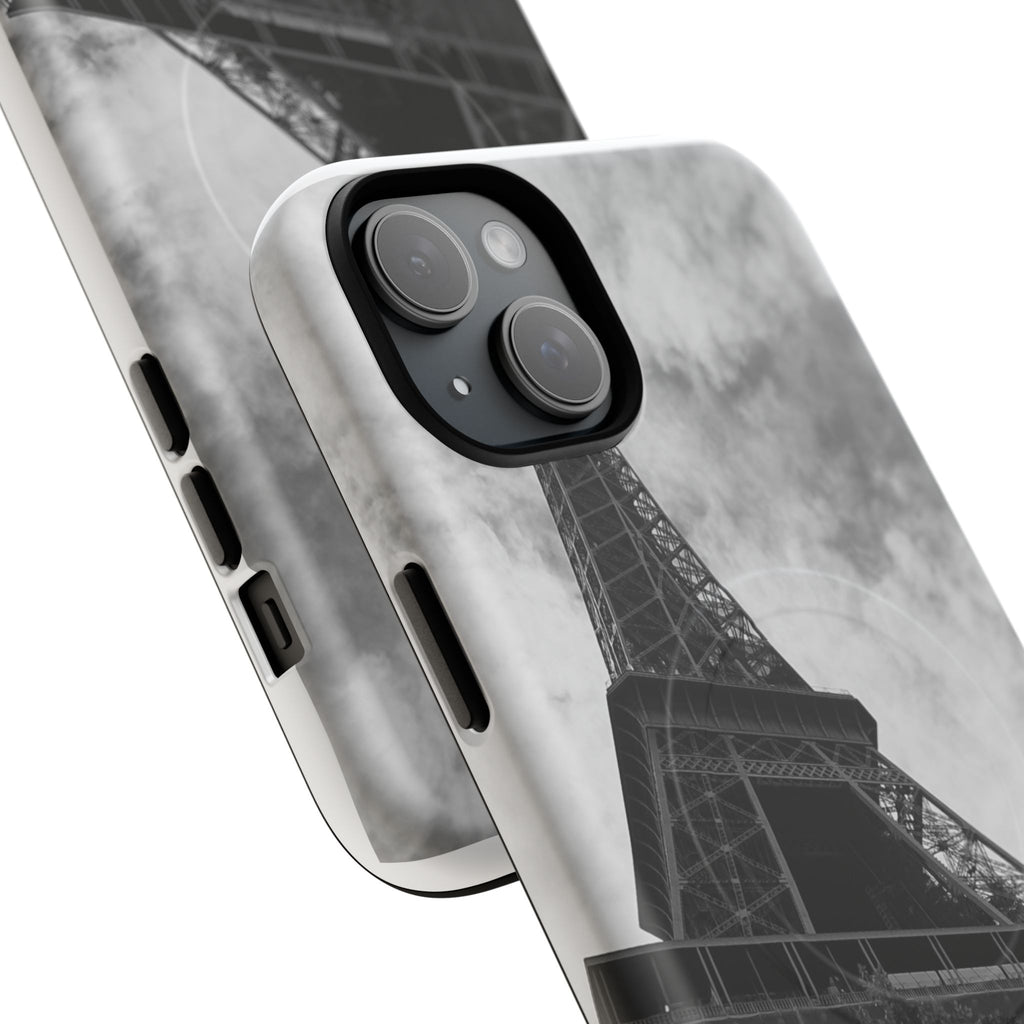 Eiffel Tower 'My Dream' Tough Magnetic Phone Case — Black & White Travel Protective Cover