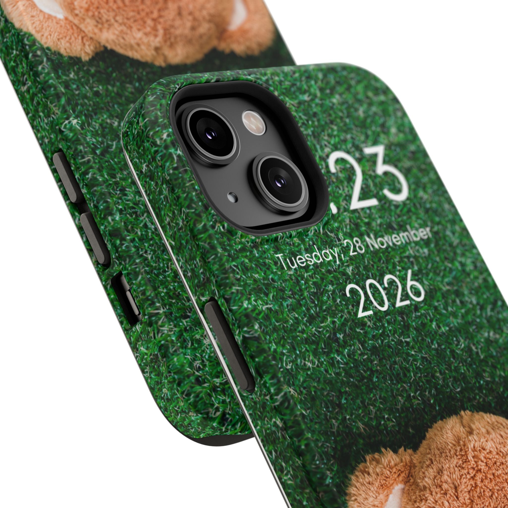 Teddy Bear Grass Phone Case — Cute Plush Toy Design Impact-Resistant Case