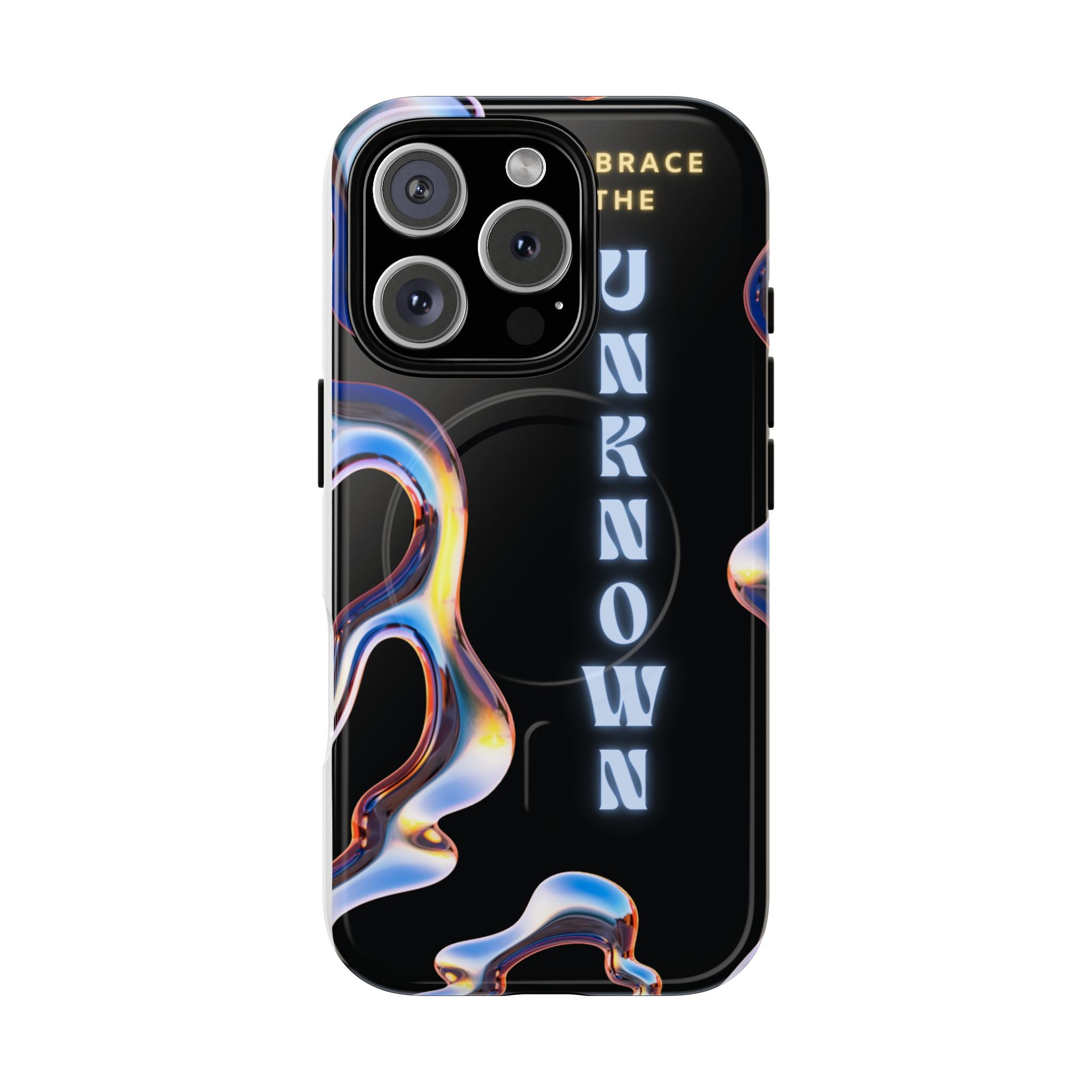 Tough Magnetic Case — "Embrace the Unknown" Black Iridescent Phone Cover