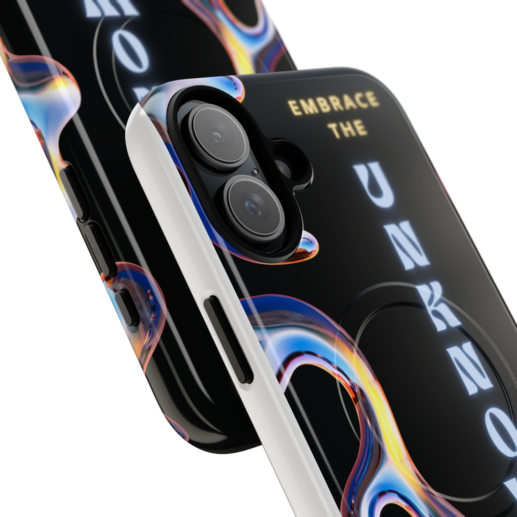 Tough Magnetic Case — "Embrace the Unknown" Black Iridescent Phone Cover