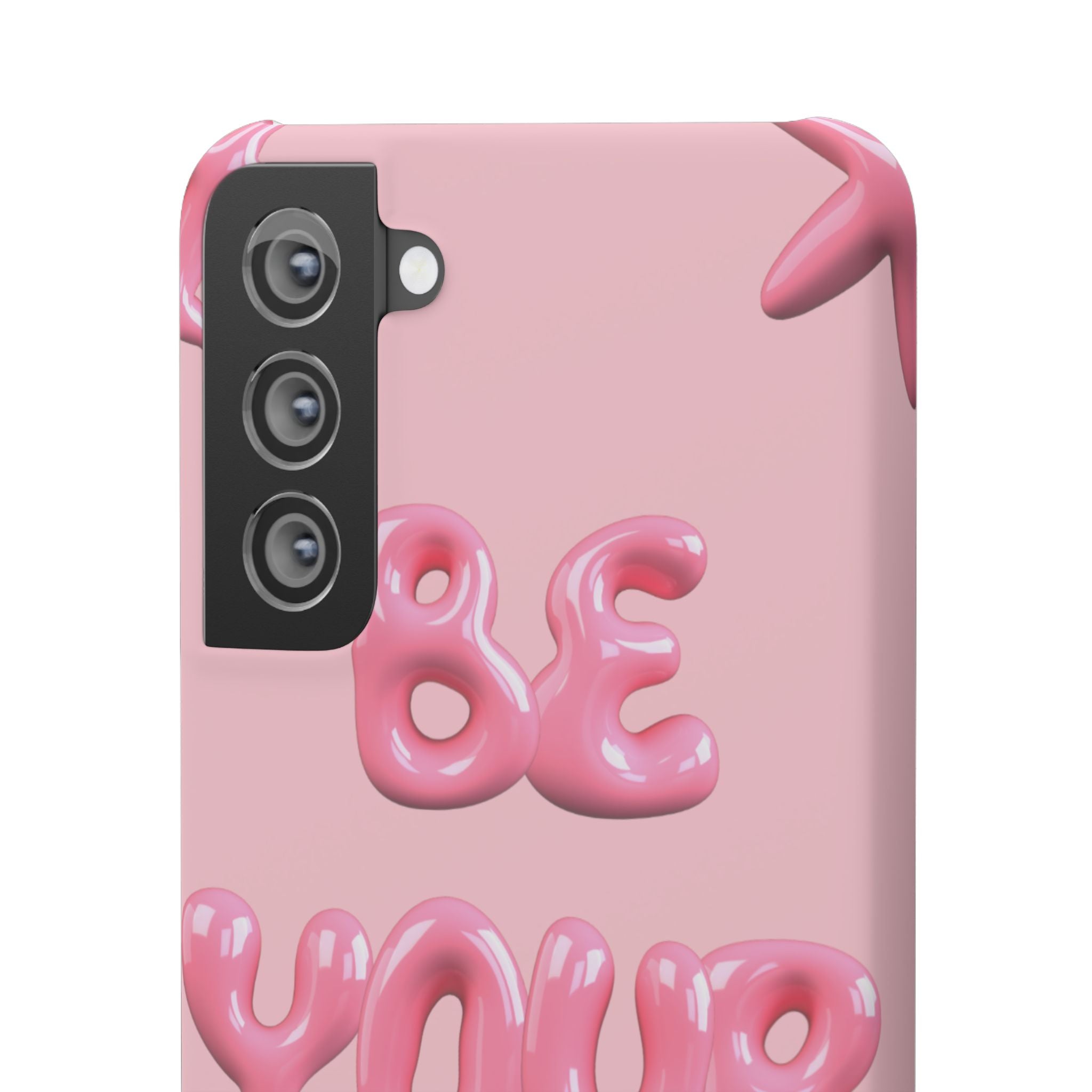 Phone Case — Pink "Be Yourself" Self-Love Protective Snap Case