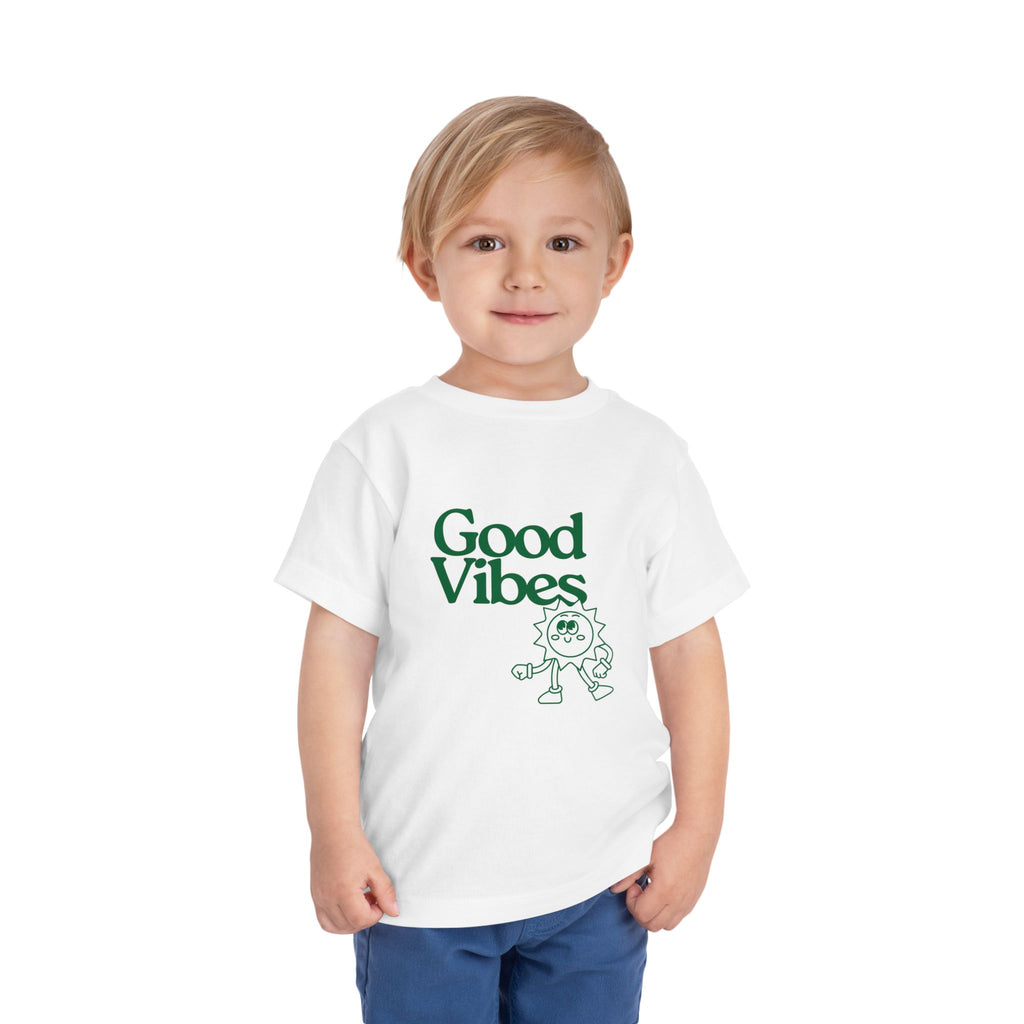 Good Vibes Toddler Tee — Cute Retro Sun Graphic Kids T‑Shirt