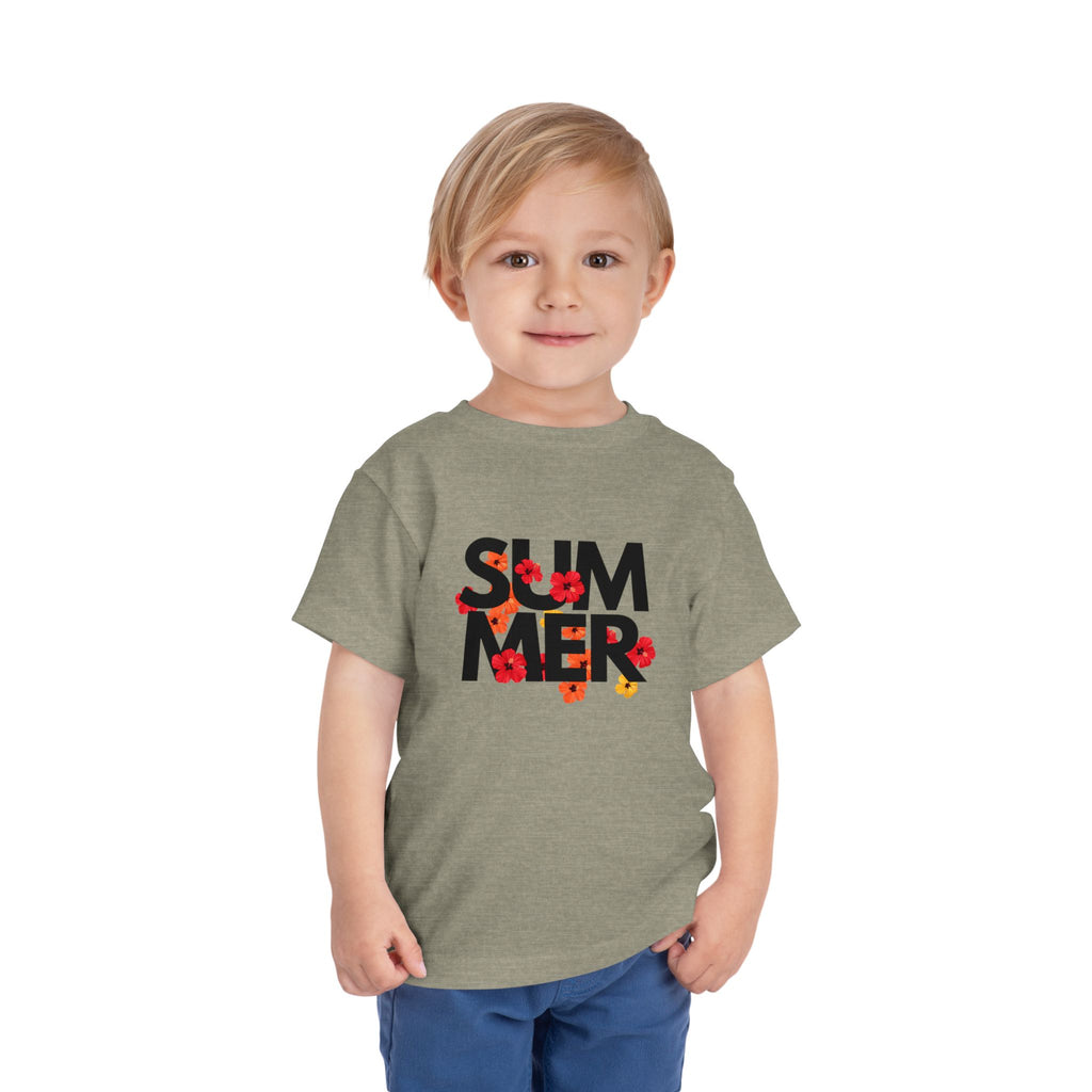 Toddler Tee - "SUMMER" Floral Letters Kids T‑Shirt