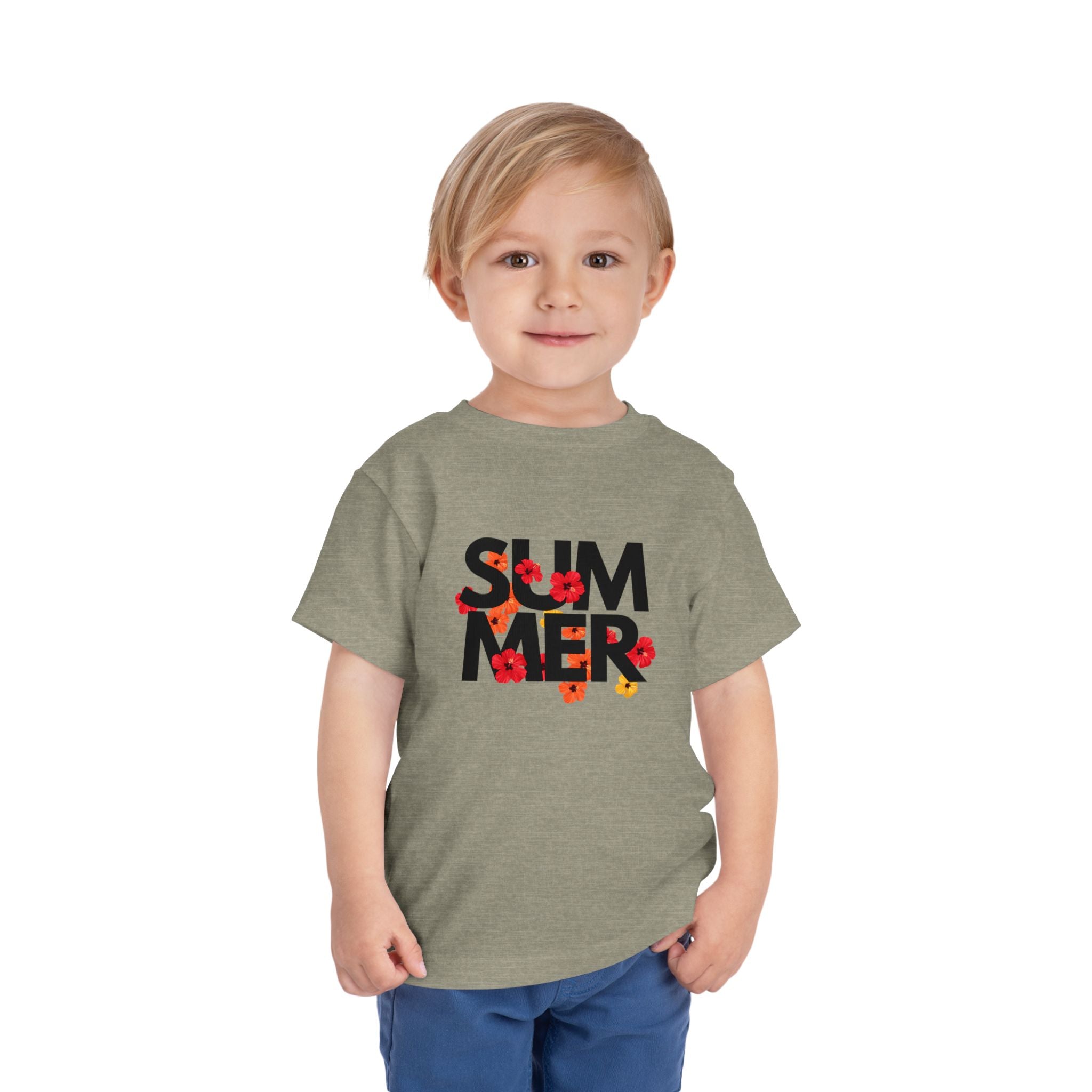 Toddler Tee - "SUMMER" Floral Letters Kids T‑Shirt