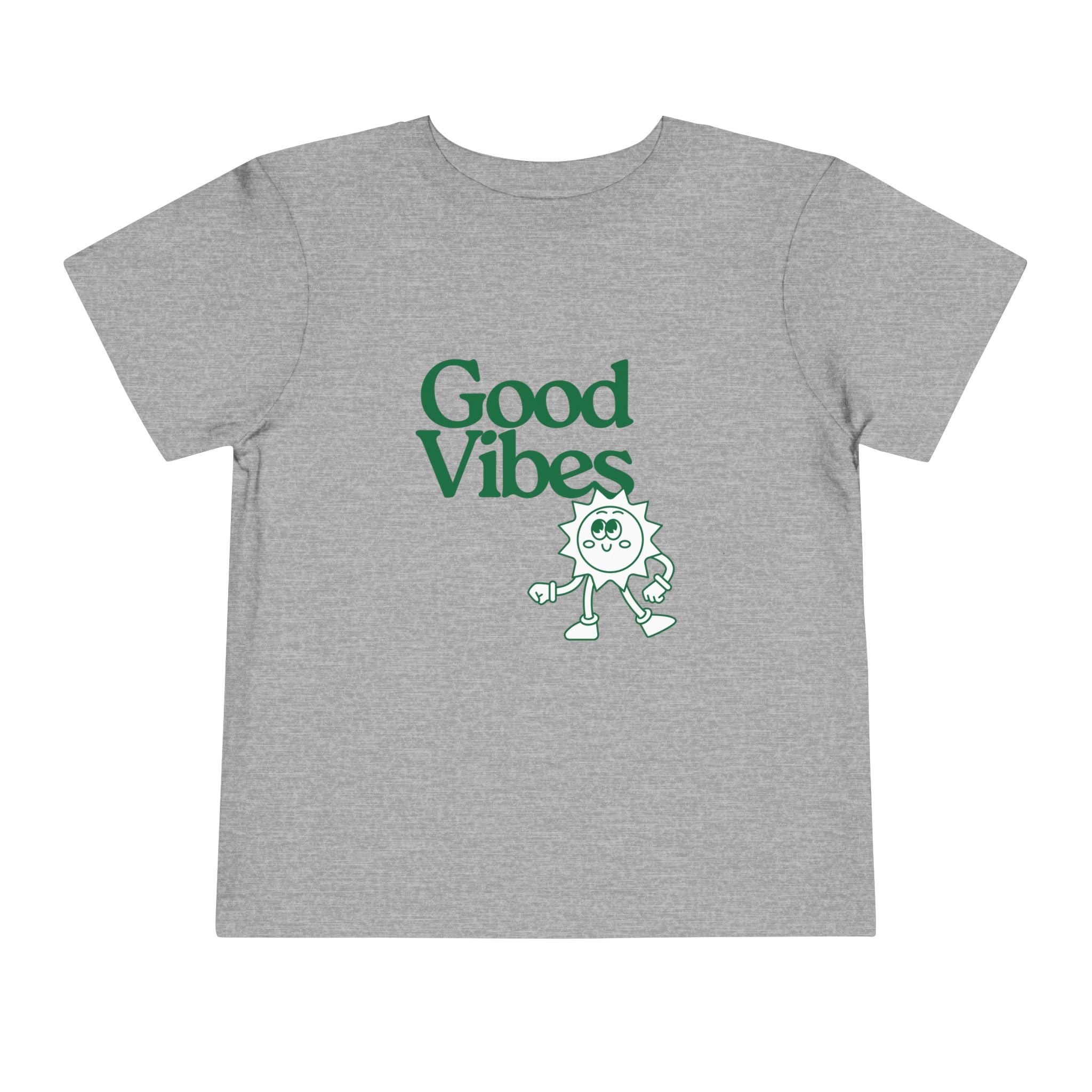 Good Vibes Toddler Tee — Cute Retro Sun Graphic Kids T‑Shirt