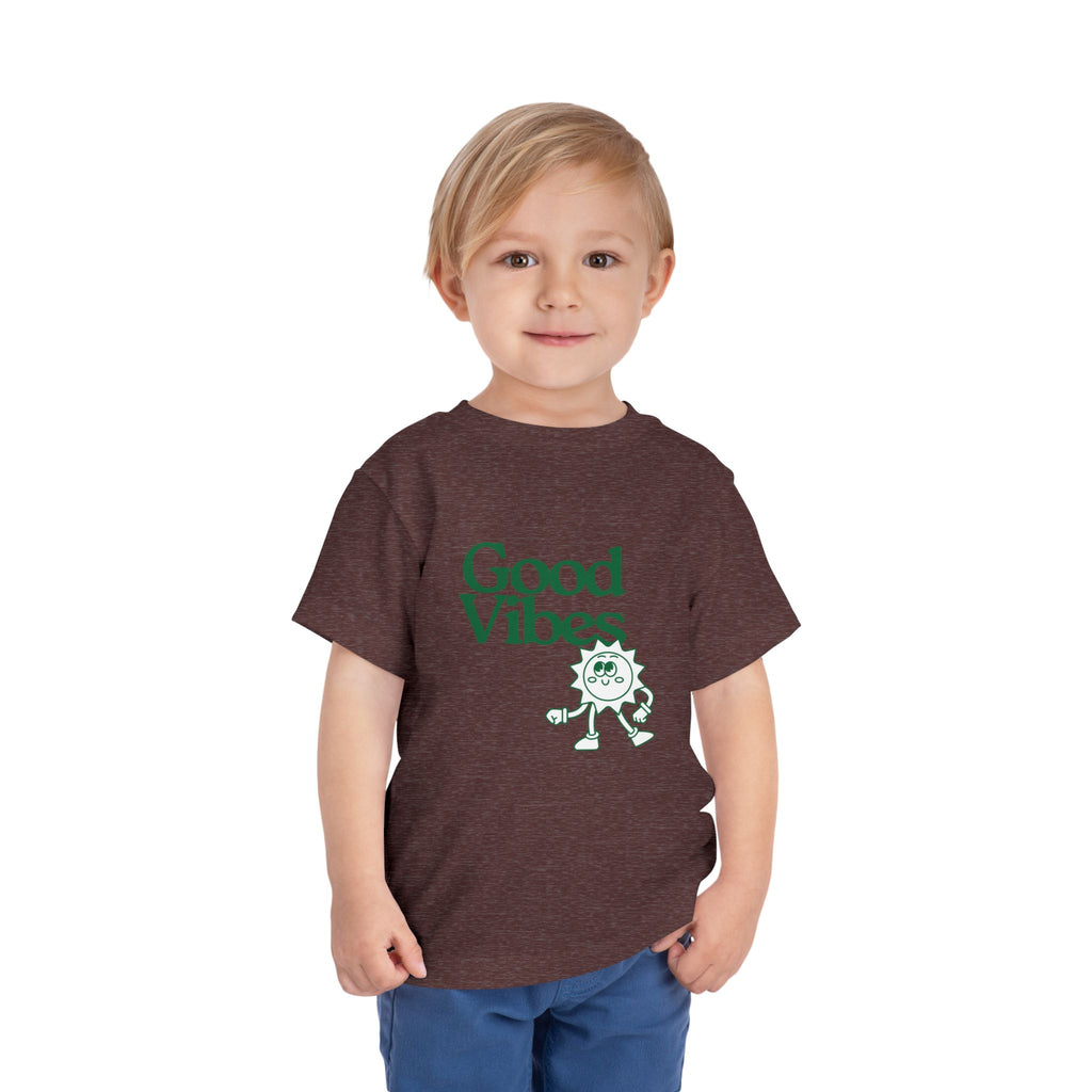Good Vibes Toddler Tee — Cute Retro Sun Graphic Kids T‑Shirt