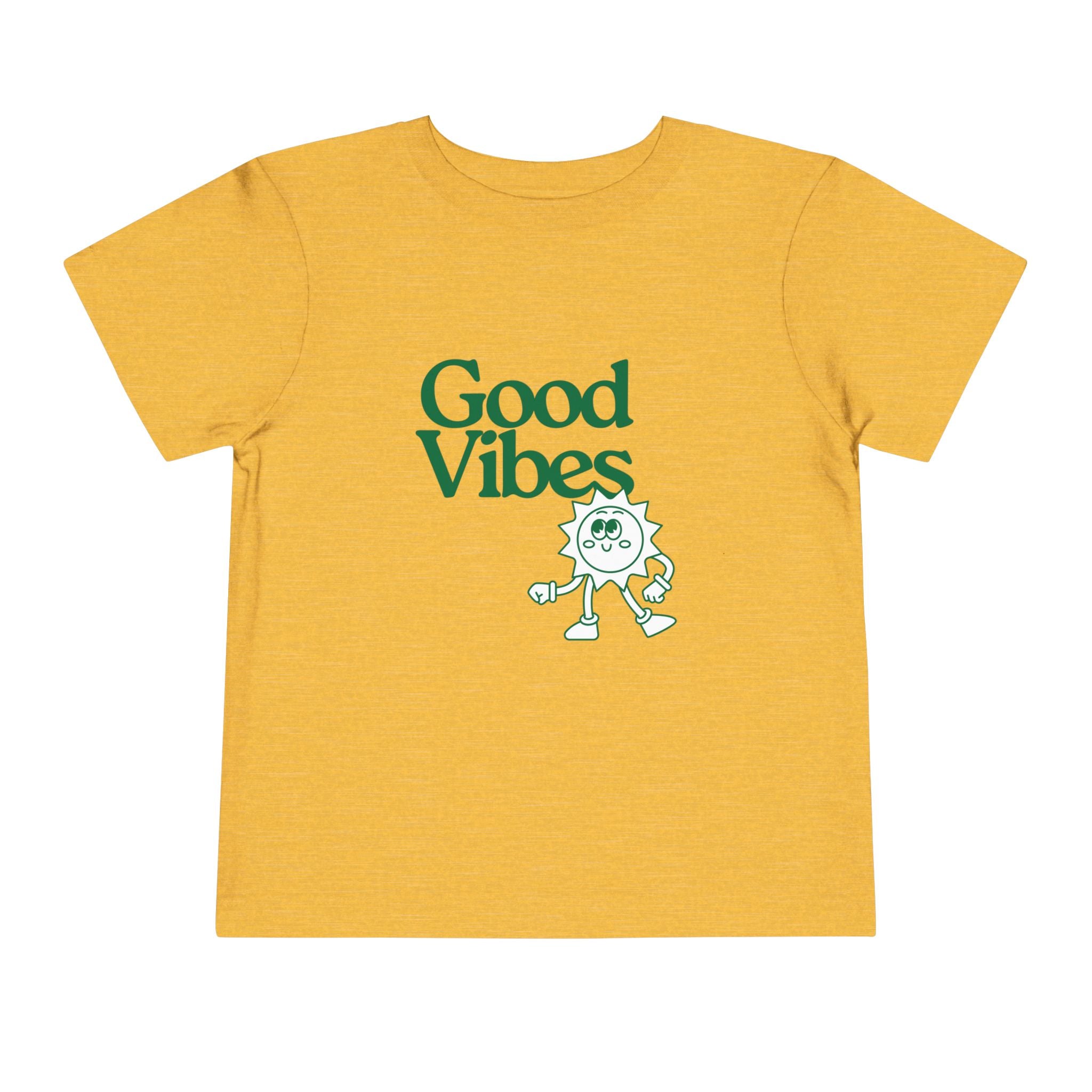 Good Vibes Toddler Tee — Cute Retro Sun Graphic Kids T‑Shirt