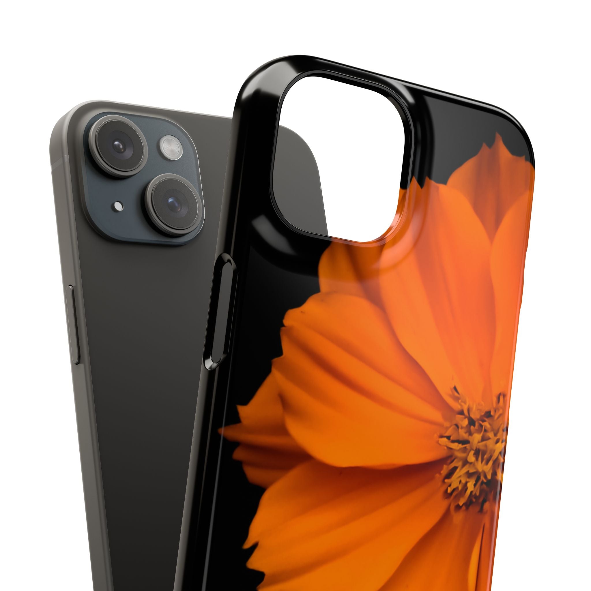 Phone Case - Orange Cosmos Floral Snap Case | Slim Protective Flower Design
