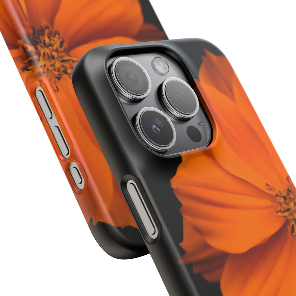 Phone Case - Orange Cosmos Floral Snap Case | Slim Protective Flower Design