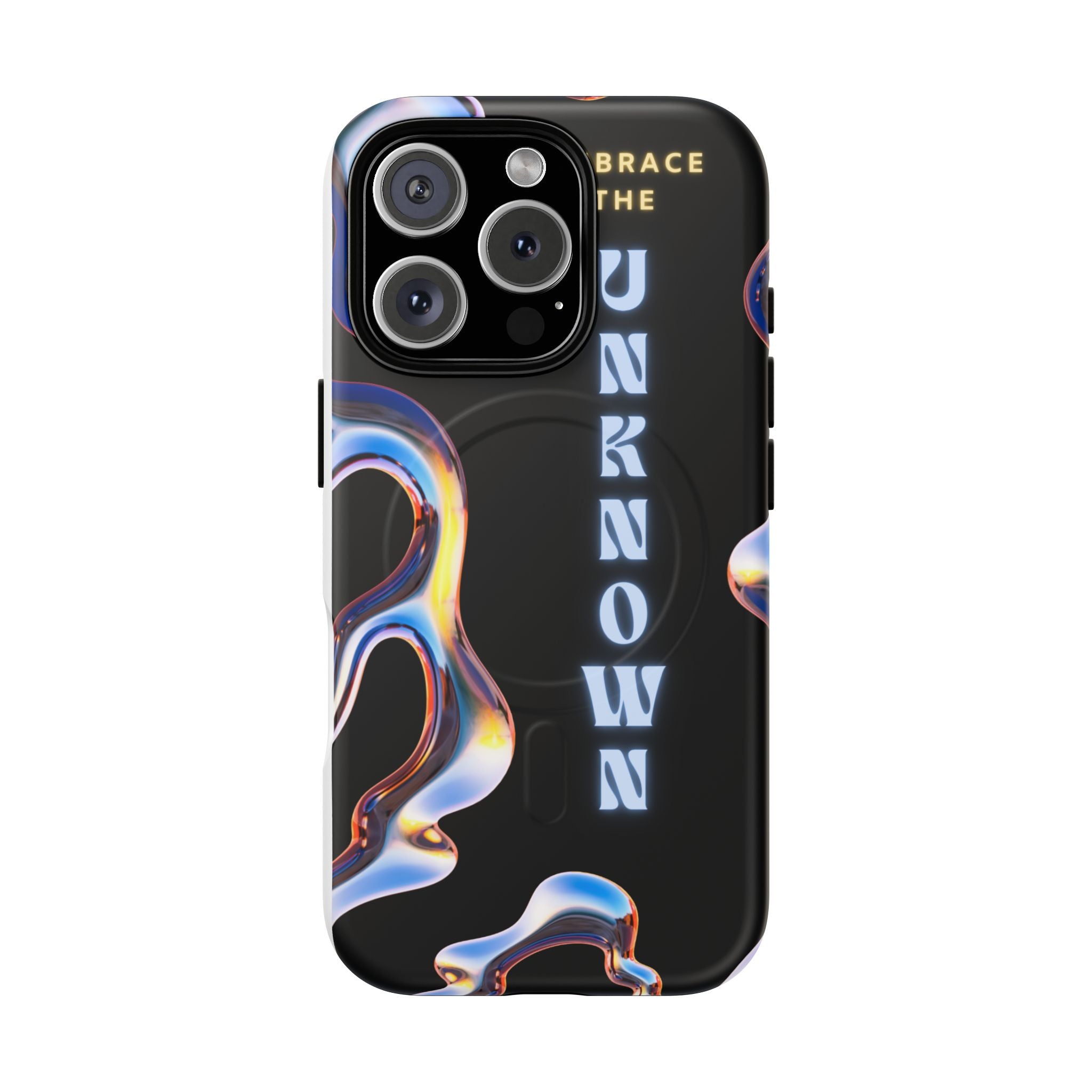 Tough Magnetic Case — "Embrace the Unknown" Black Iridescent Phone Cover