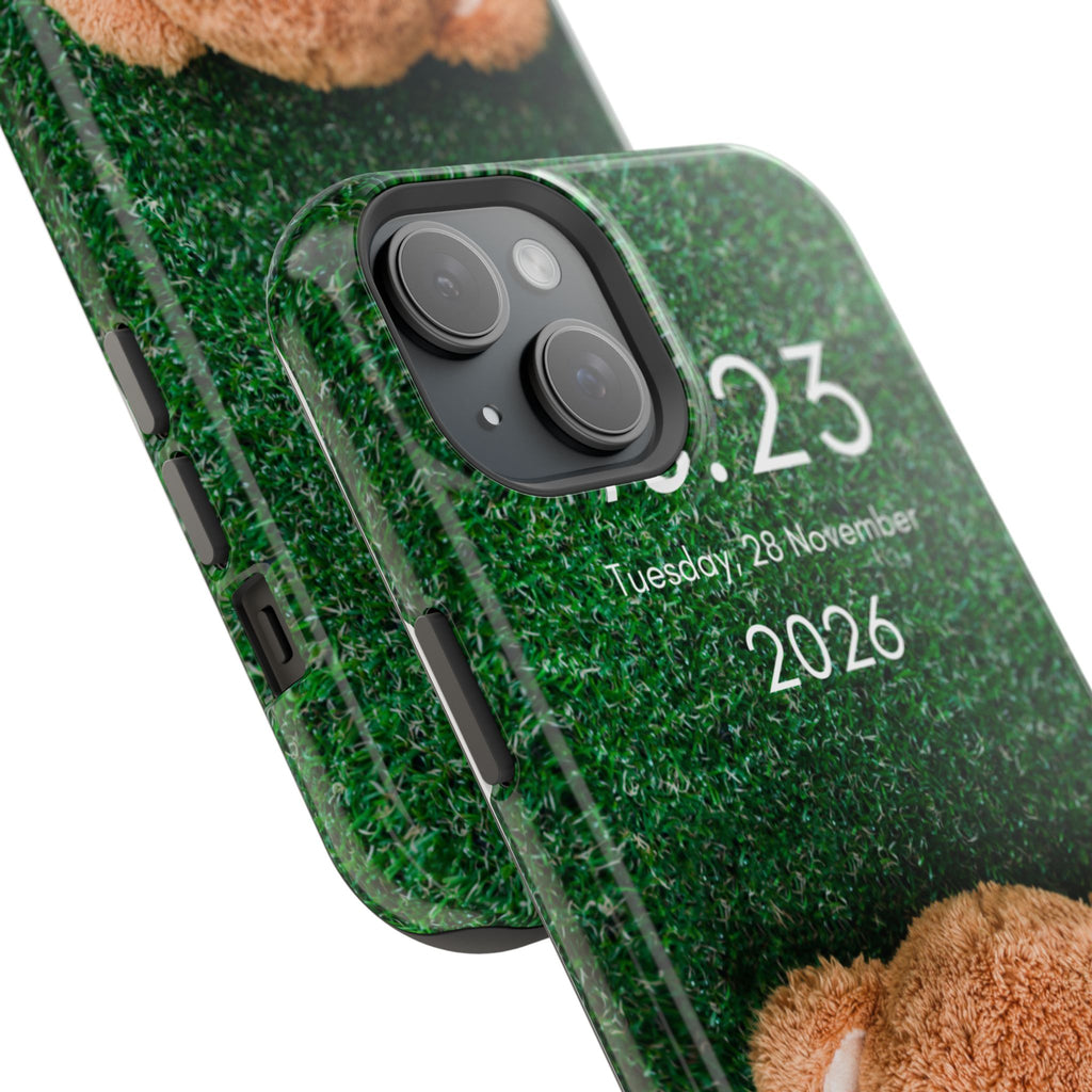 Teddy Bear Grass Phone Case — Cute Plush Toy Design Impact-Resistant Case