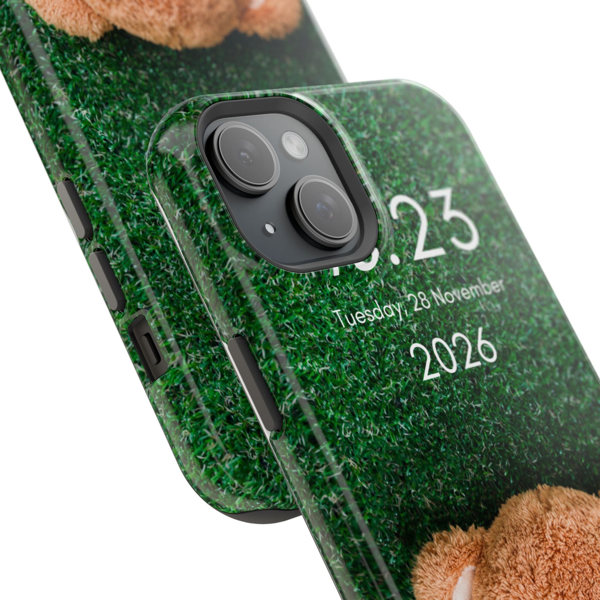 Teddy Bear Grass Phone Case — Cute Plush Toy Design Impact-Resistant Case