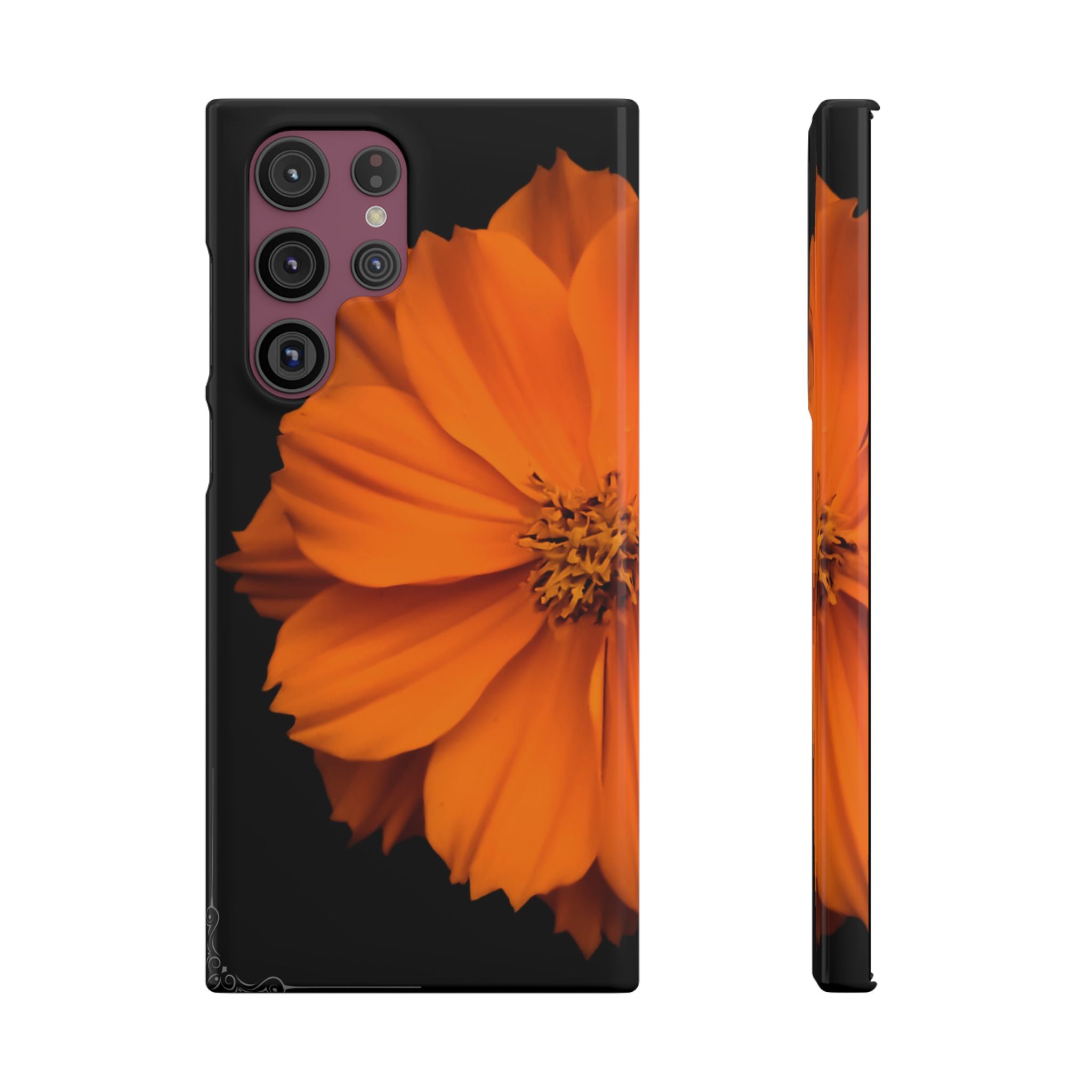 Phone Case - Orange Cosmos Floral Snap Case | Slim Protective Flower Design
